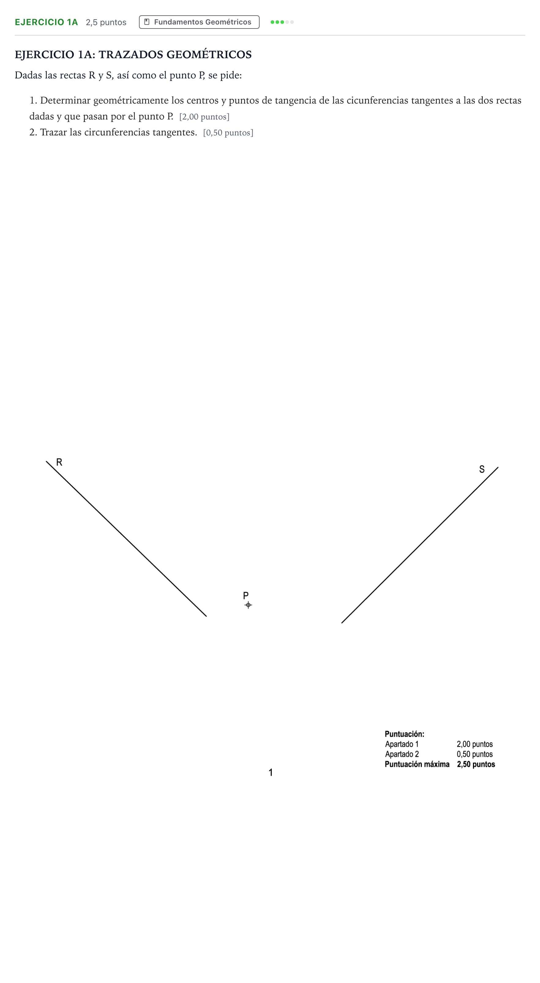 Enunciado: Ejercicio 1A · Dibujo técnico II PAU Andalucía Ordinaria Suplente 2 2026