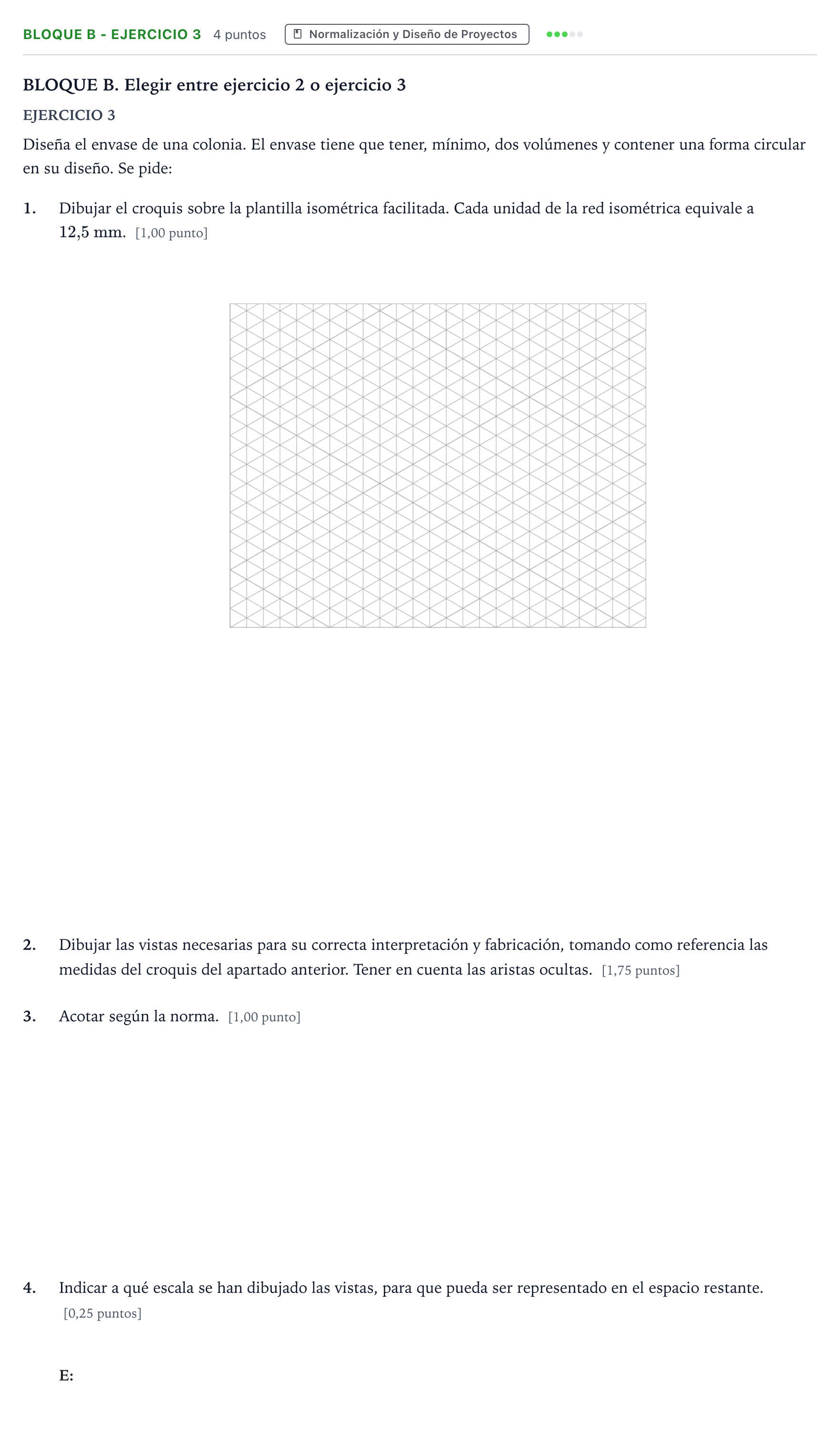 Enunciado: Bloque B - Ejercicio 3 · Dibujo Técnico Aplicado a las Artes Plásticas y al Diseño PAU Andalucía Ordinaria Suplente 1 2026