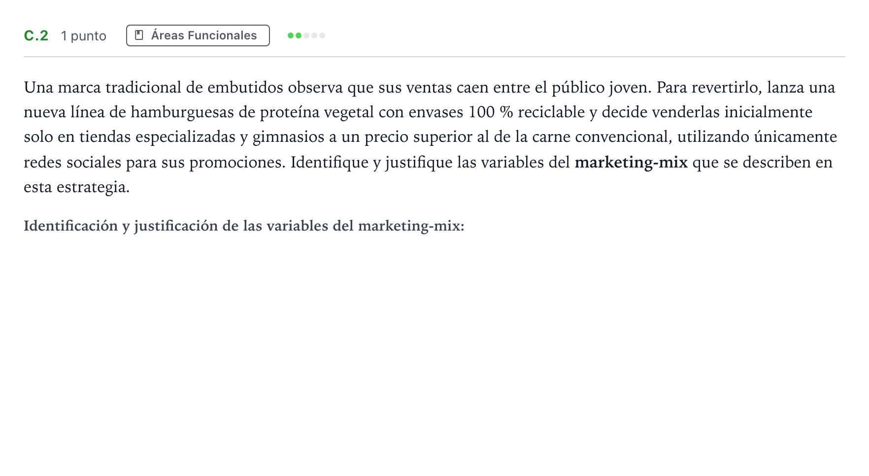 Enunciado: Ejercicio C.2 · Economía de la Empresa PAU Andalucía Ordinaria Suplente 2 2026