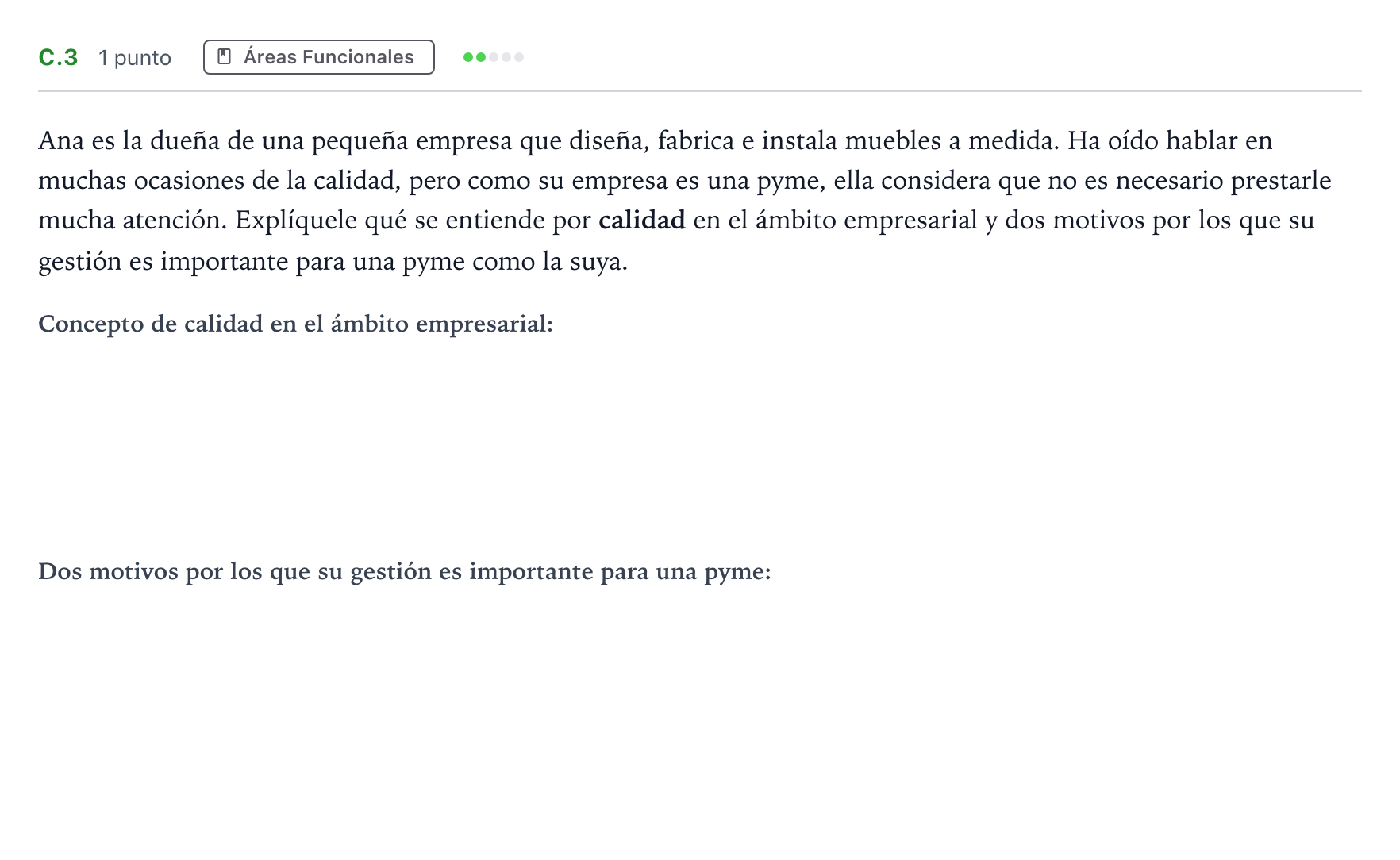 Enunciado: Ejercicio C.3 · Economía de la Empresa PAU Andalucía Ordinaria Suplente 2 2026