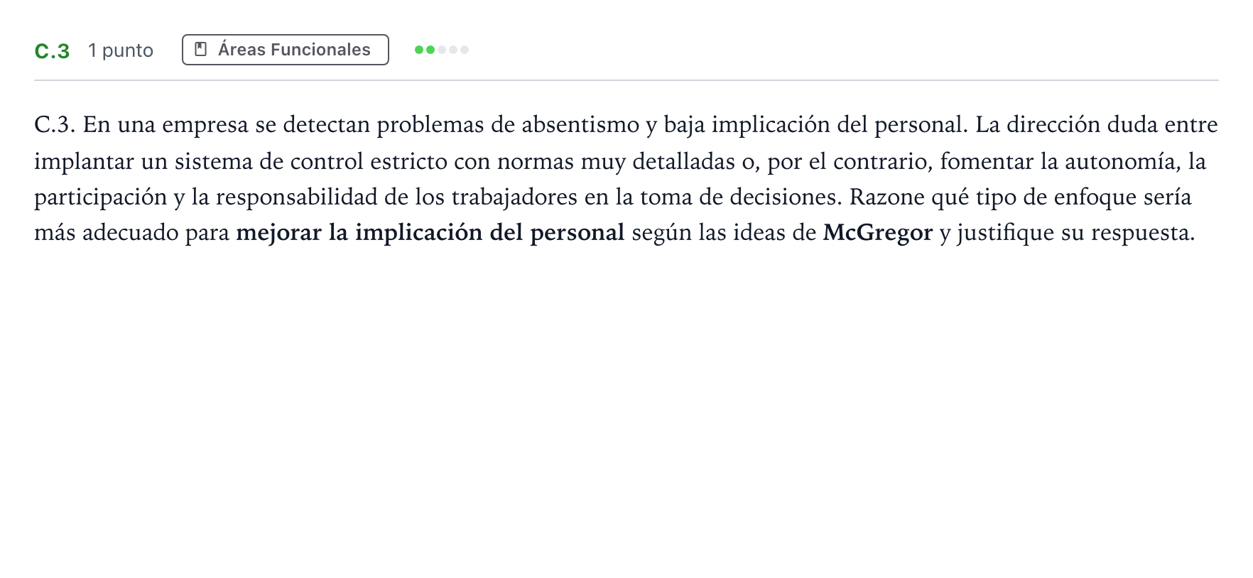Enunciado: Ejercicio C.3 · Economía de la Empresa PAU Andalucía Ordinaria Titular 2026