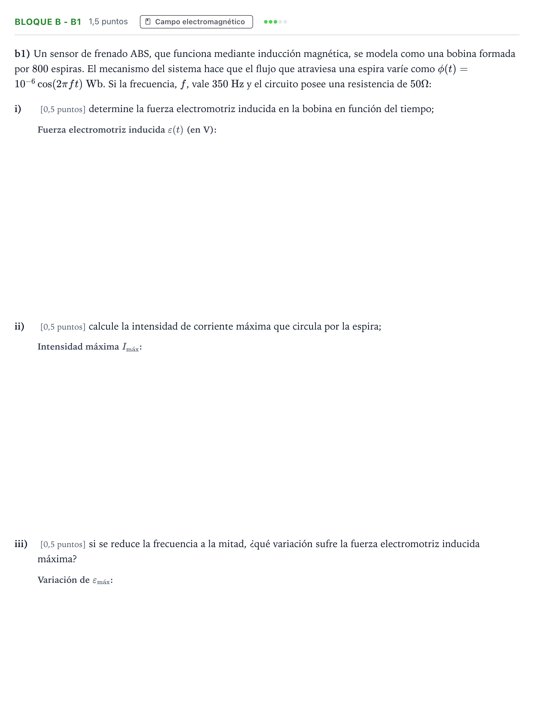 Enunciado: Bloque B - b1 · Física PAU Andalucía Ordinaria Suplente 2 2026