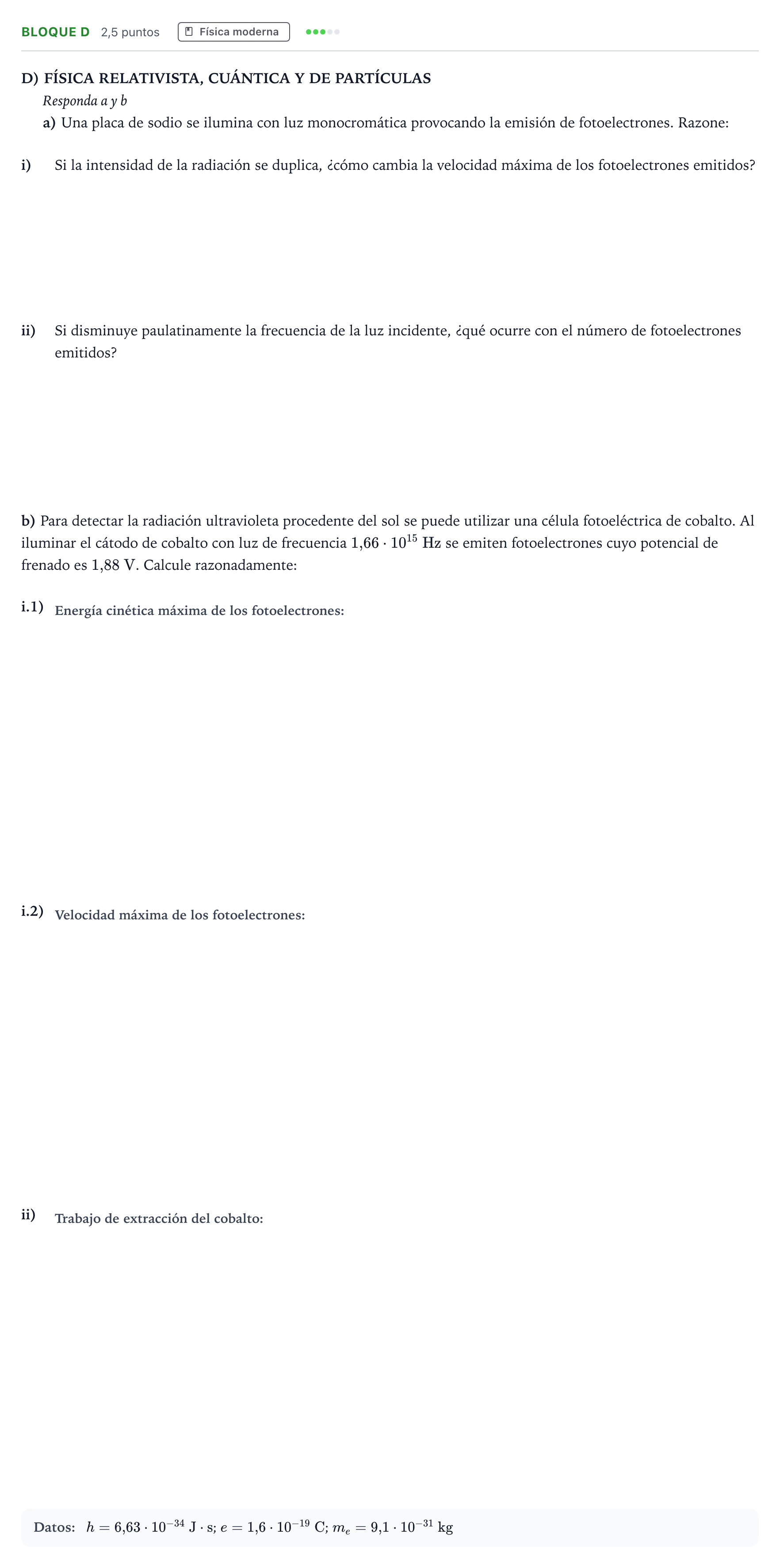 Enunciado: Bloque D · Física PAU Andalucía Ordinaria Suplente 2 2026