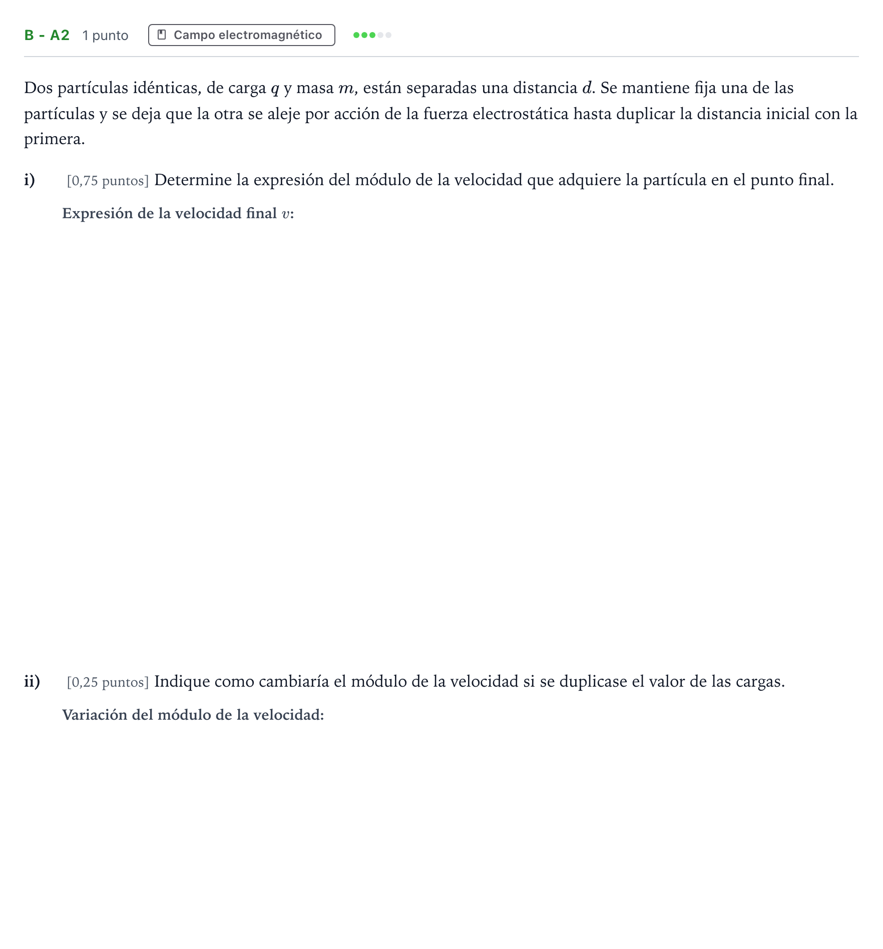 Enunciado: Ejercicio B - a2 · Física PAU Andalucía Ordinaria Titular 2026