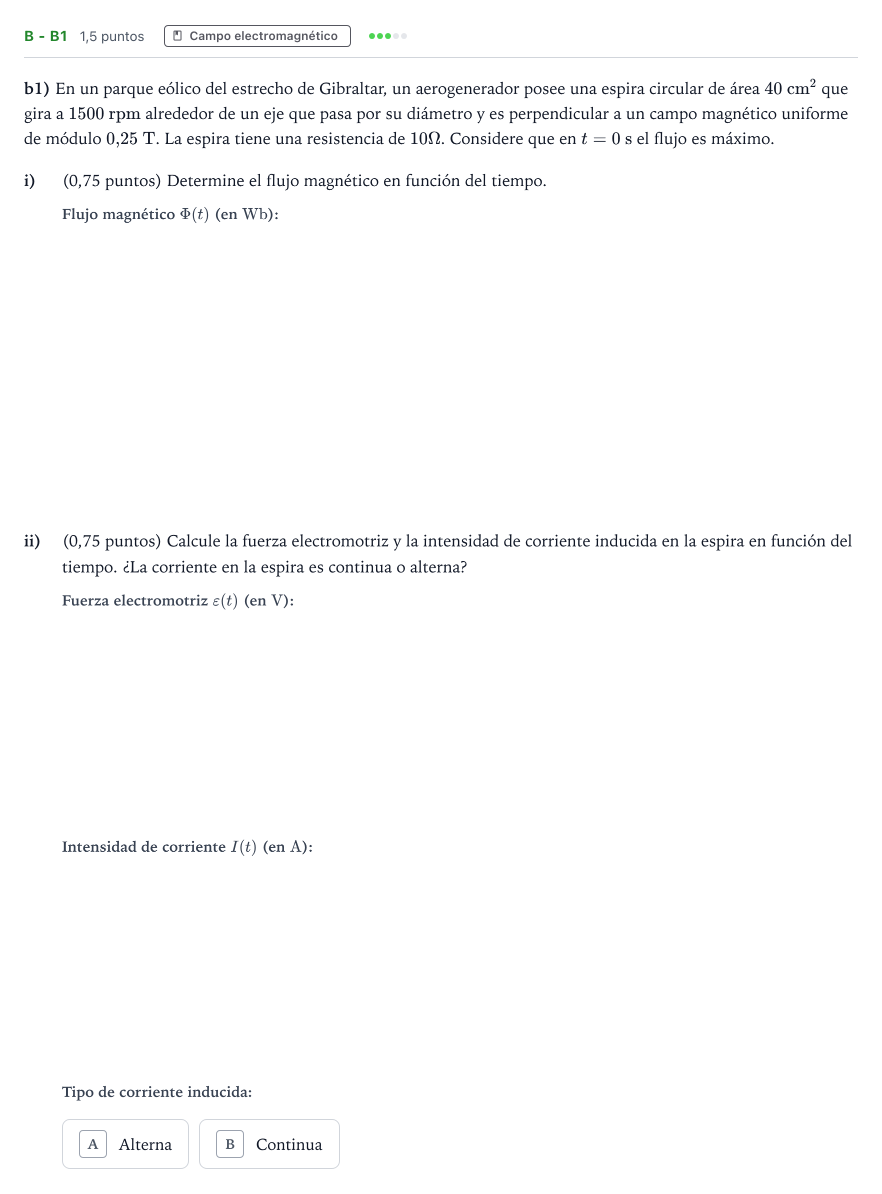 Enunciado: Ejercicio B - b1 · Física PAU Andalucía Ordinaria Titular 2026