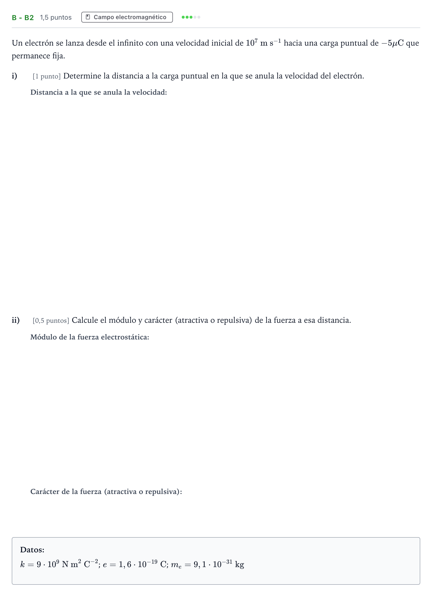 Enunciado: Ejercicio B - b2 · Física PAU Andalucía Ordinaria Titular 2026
