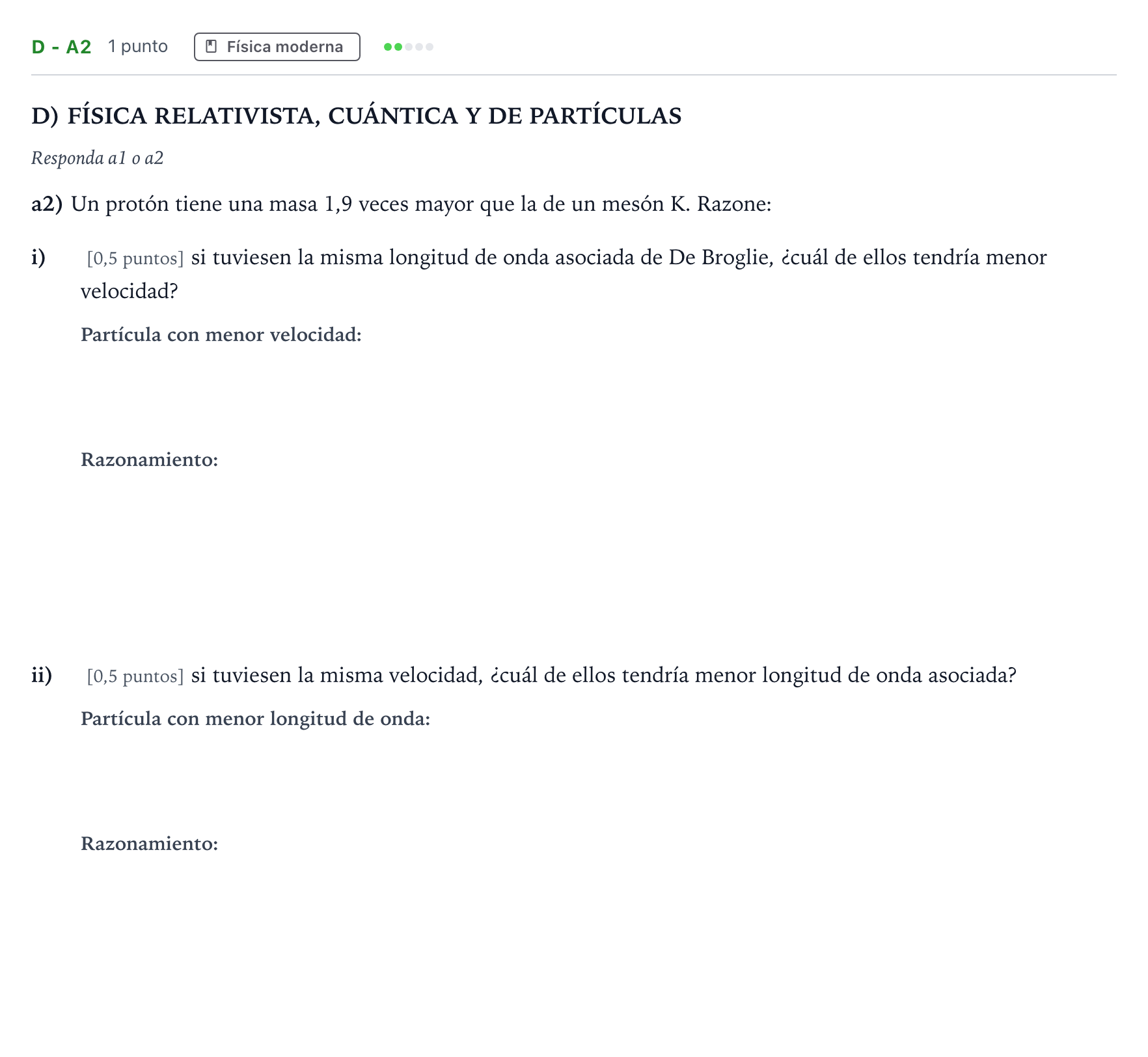 Enunciado: Ejercicio D - a2 · Física PAU Andalucía Ordinaria Titular 2026