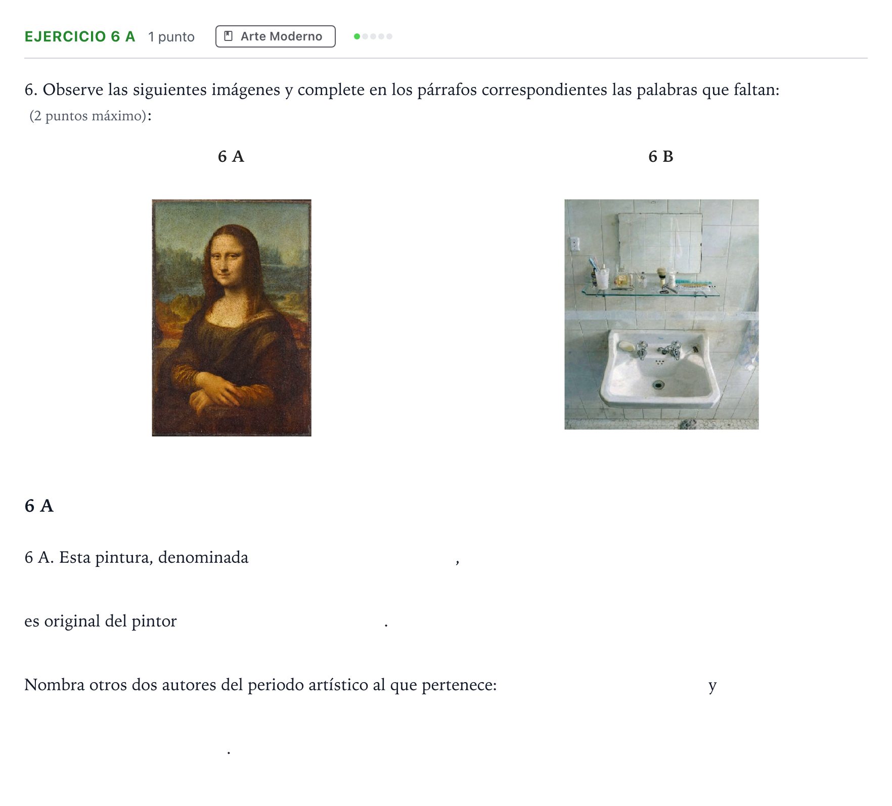 Enunciado: Ejercicio 6 A · Fundamentos Artísticos PAU Andalucía Ordinaria Suplente 1 2026