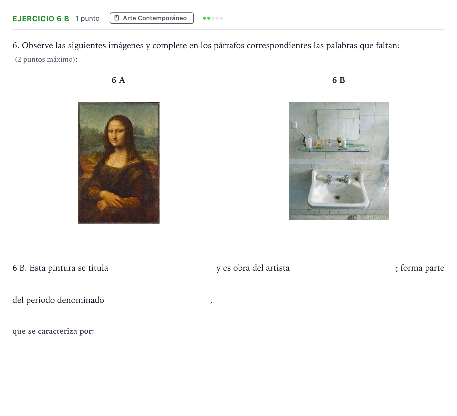 Enunciado: Ejercicio 6 B · Fundamentos Artísticos PAU Andalucía Ordinaria Suplente 1 2026