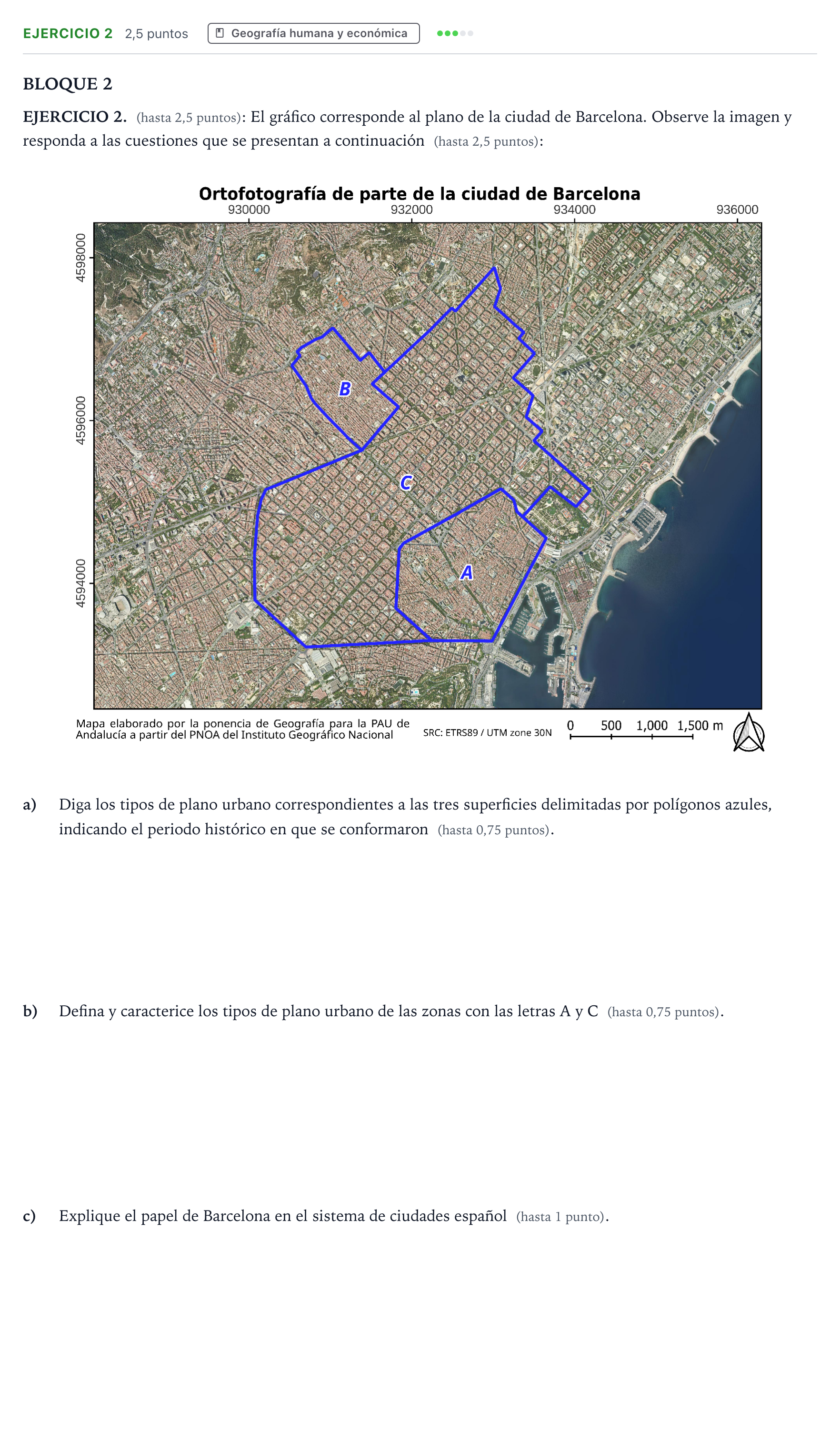 Enunciado: Ejercicio 2 · Geografía PAU Andalucía Ordinaria Suplente 1 2026