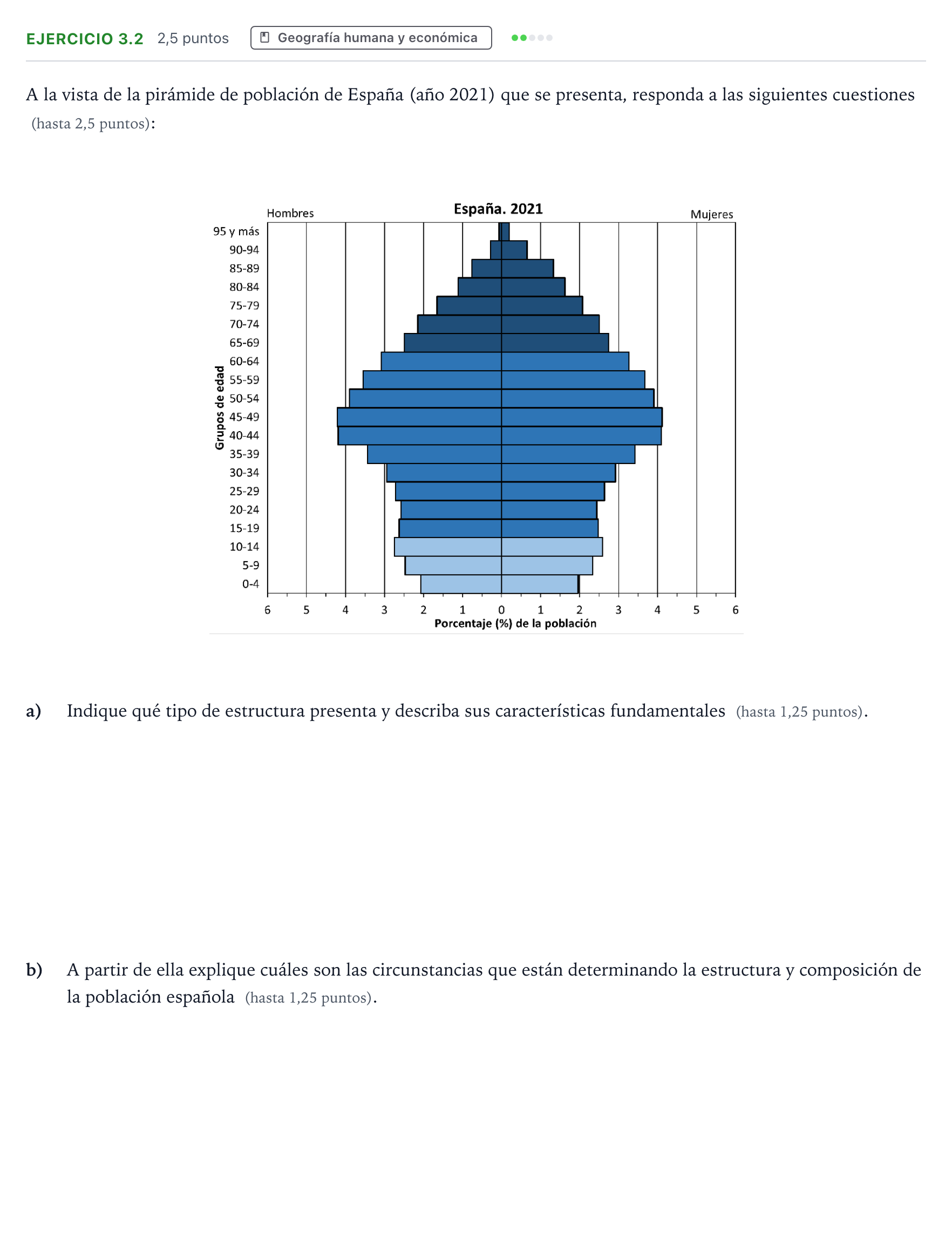 Enunciado: Ejercicio 3.2 · Geografía PAU Andalucía Ordinaria Suplente 1 2026