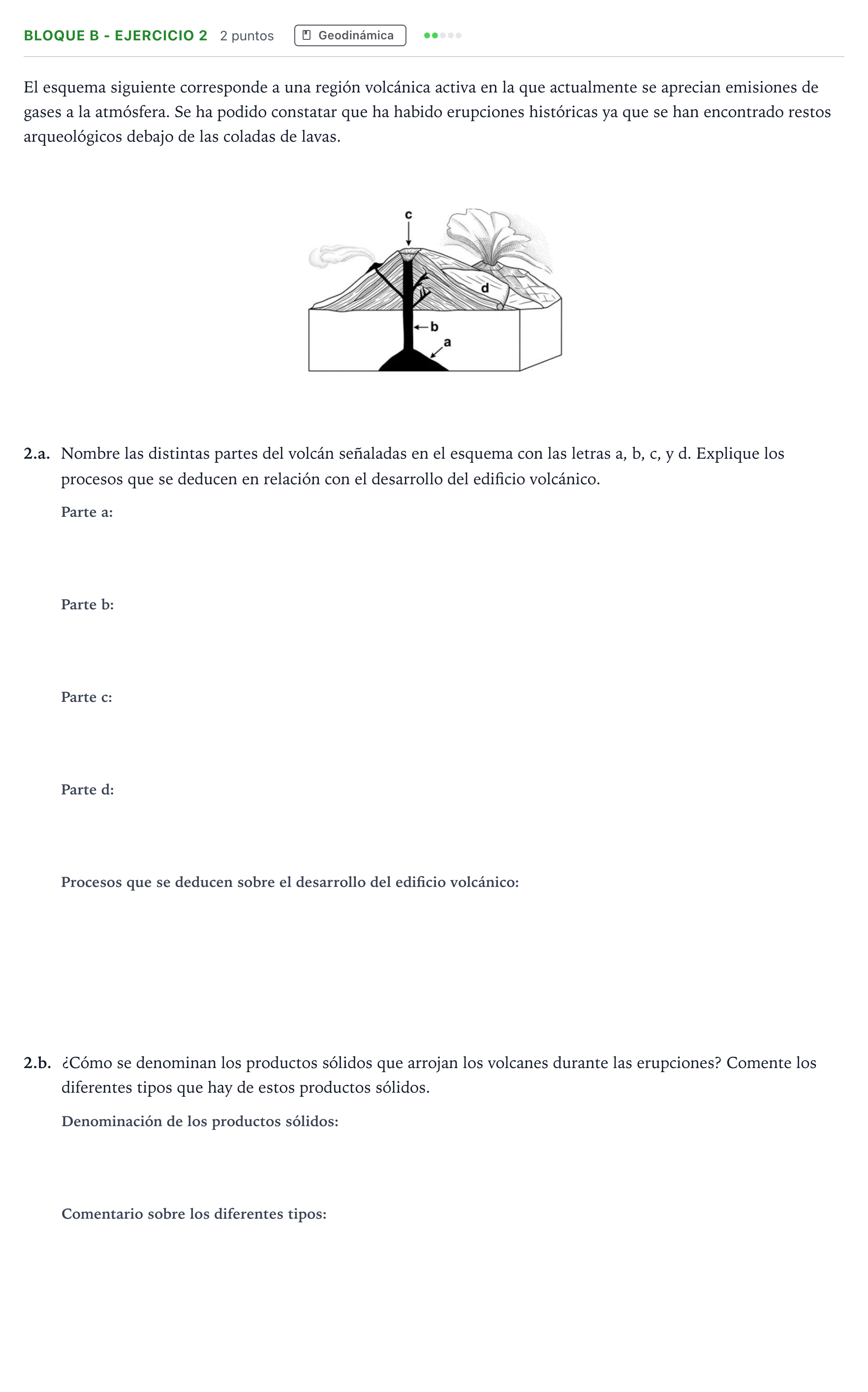 Enunciado: Bloque B - Ejercicio 2 · Geología PAU Andalucía Ordinaria Titular 2026