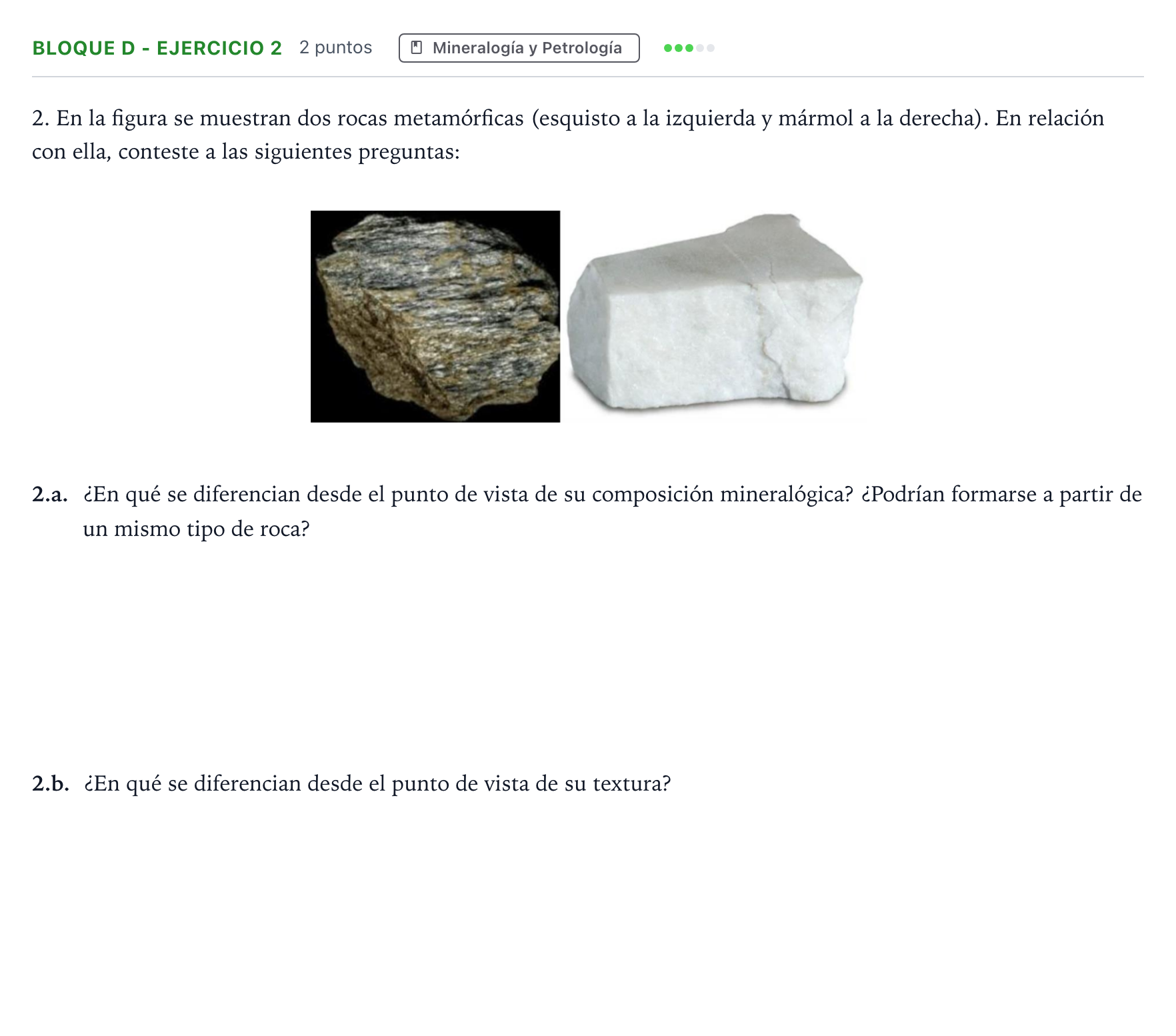 Enunciado: Bloque D - Ejercicio 2 · Geología PAU Andalucía Ordinaria Titular 2026