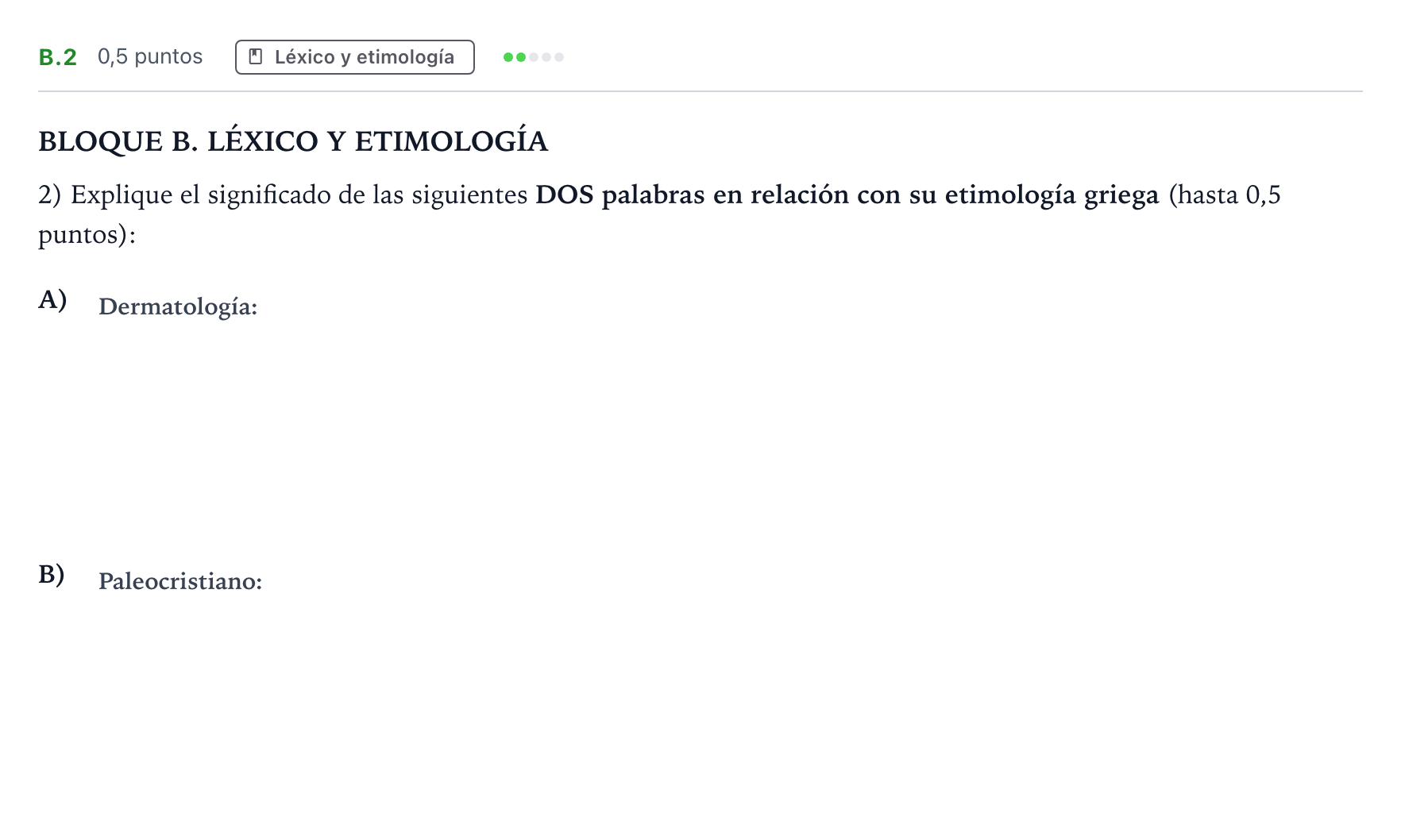 Enunciado: Ejercicio B.2 · Griego II PAU Andalucía Ordinaria Suplente 2 2026