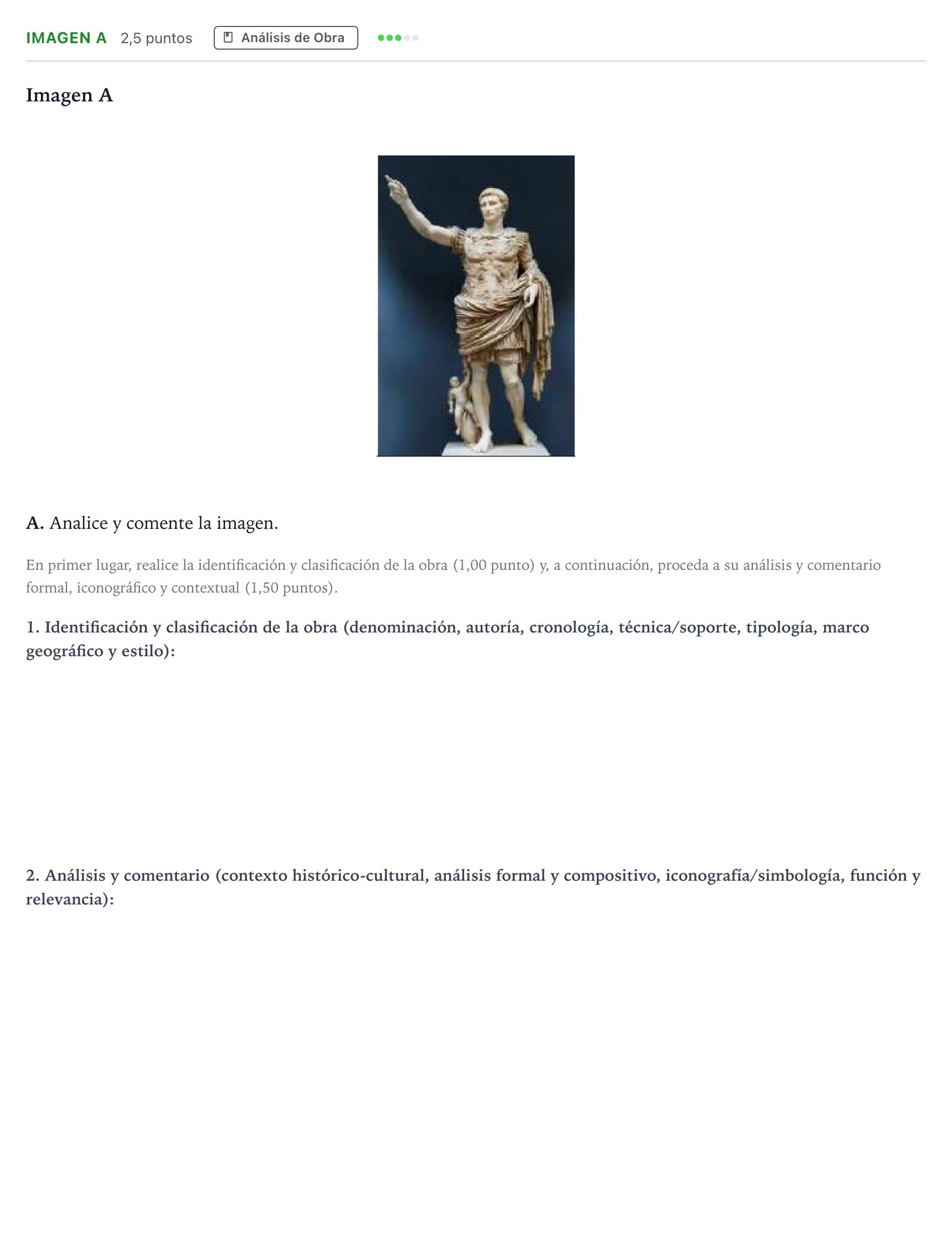 Enunciado: Ejercicio Imagen A · Historia del Arte PAU Andalucía Ordinaria Suplente 2 2026