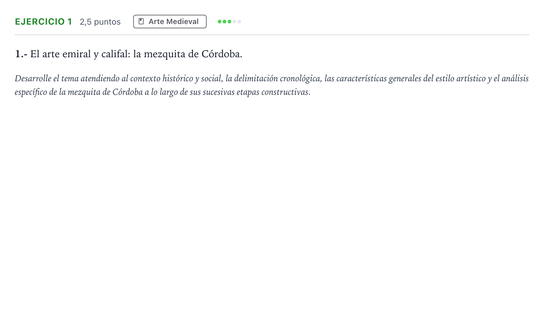Enunciado: Problema 1 · Historia del Arte PAU Andalucía Ordinaria Titular 2026