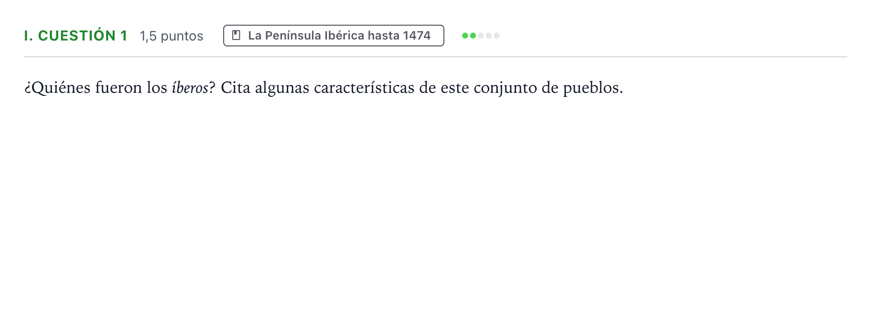 Enunciado: Ejercicio I. Cuestión 1 · Historia de España PAU Andalucía Extraordinaria Titular 2026