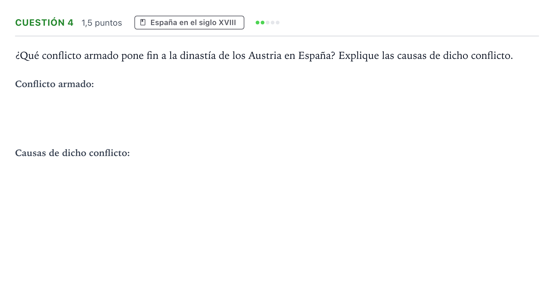 Enunciado: Cuestión 4 · Historia de España PAU Andalucía Ordinaria Suplente 2 2026