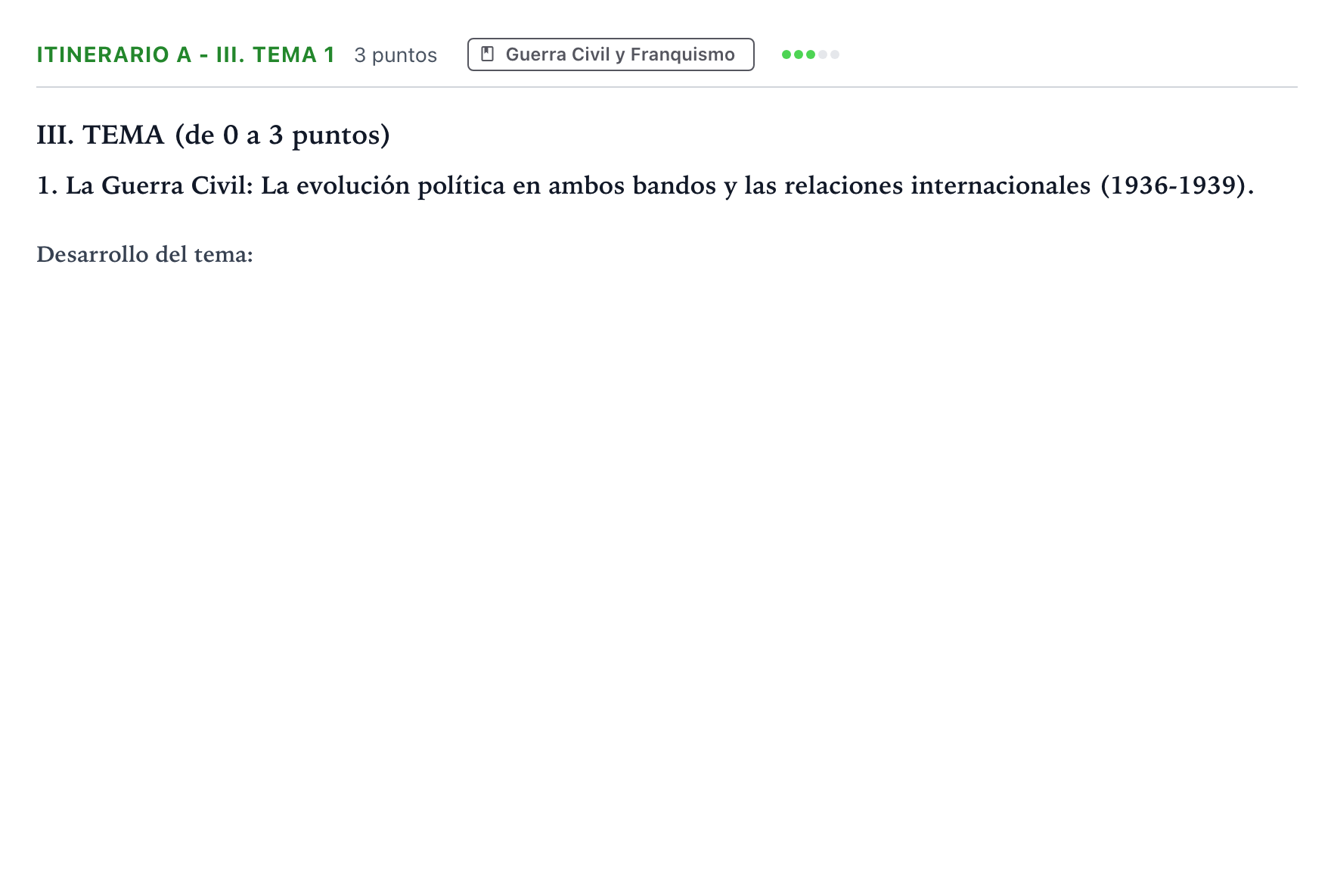 Enunciado: Ejercicio Itinerario A - III. Tema 1 · Historia de España PAU Andalucía Ordinaria Suplente 2 2026