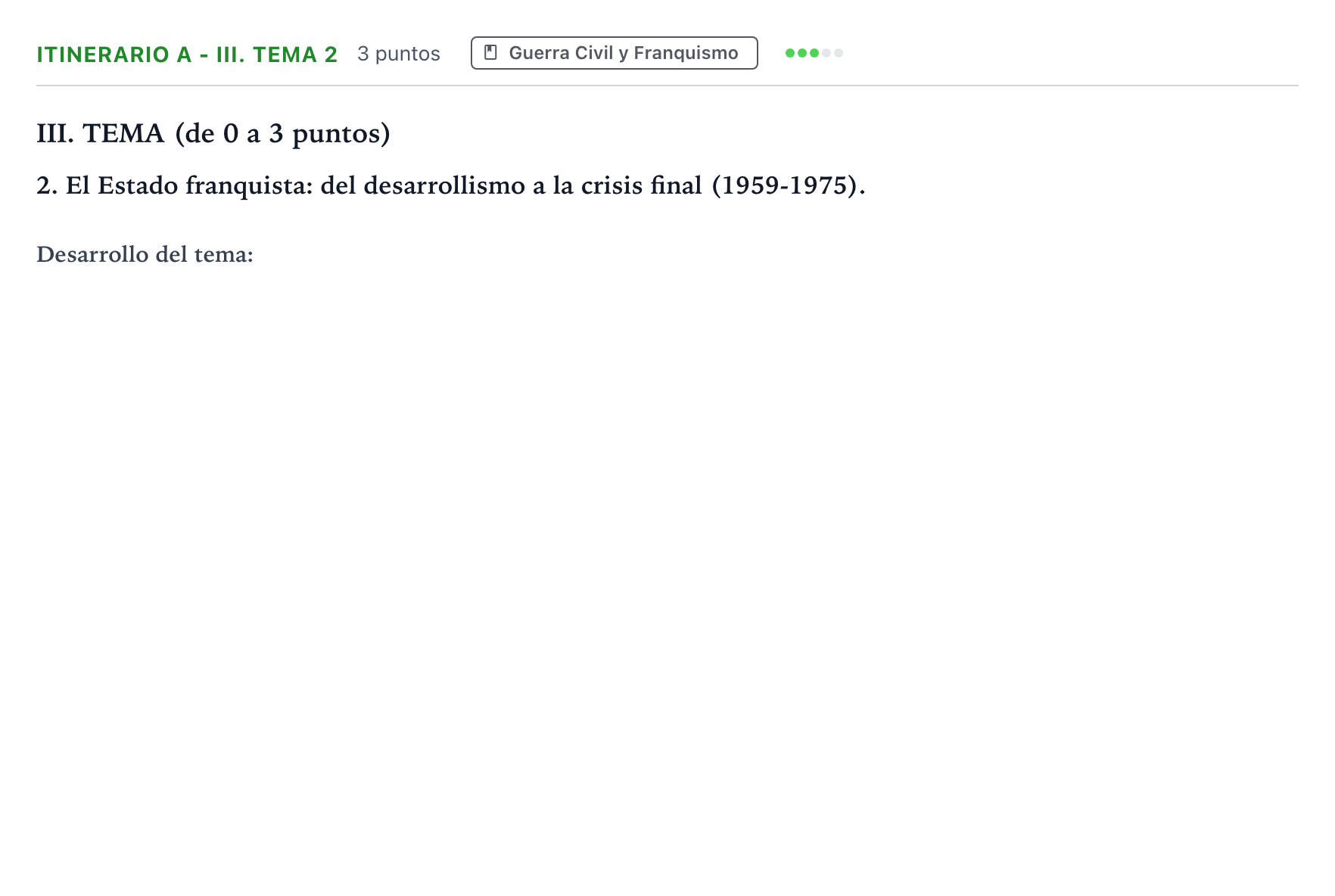Enunciado: Ejercicio Itinerario A - III. Tema 2 · Historia de España PAU Andalucía Ordinaria Suplente 2 2026