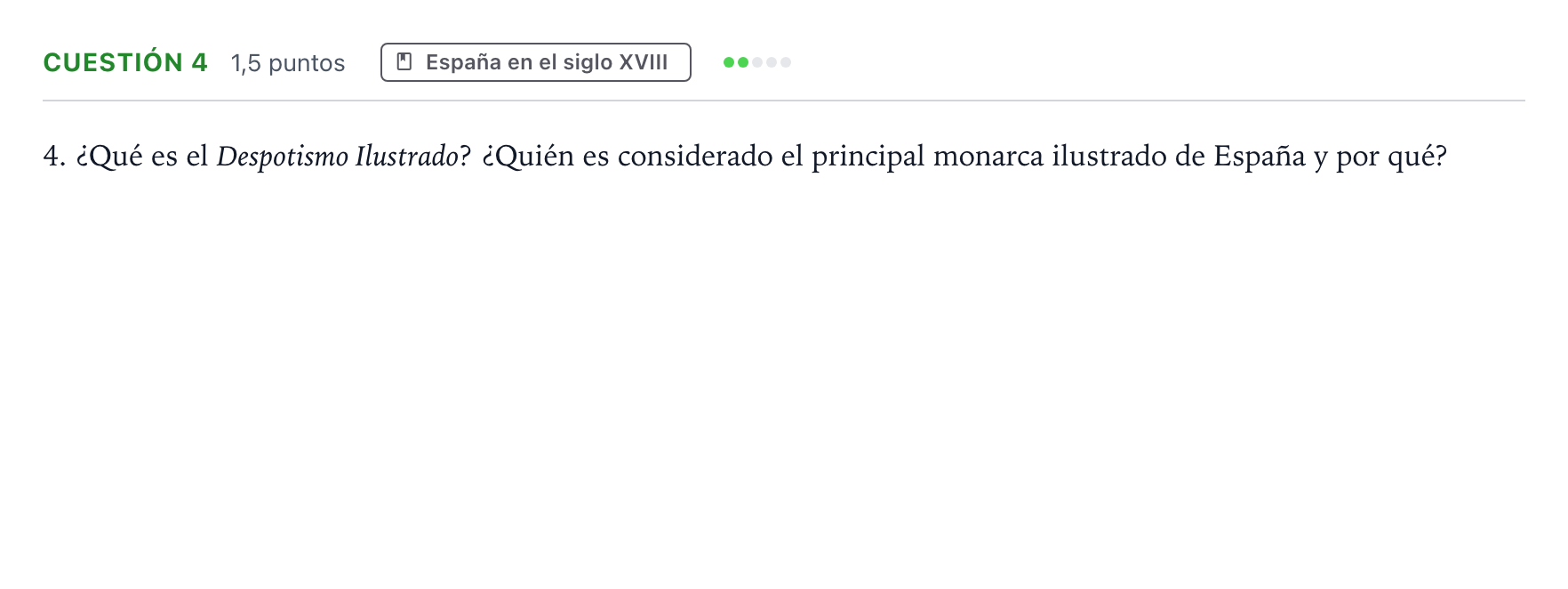 Enunciado: Cuestión 4 · Historia de España PAU Andalucía Ordinaria Titular 2026