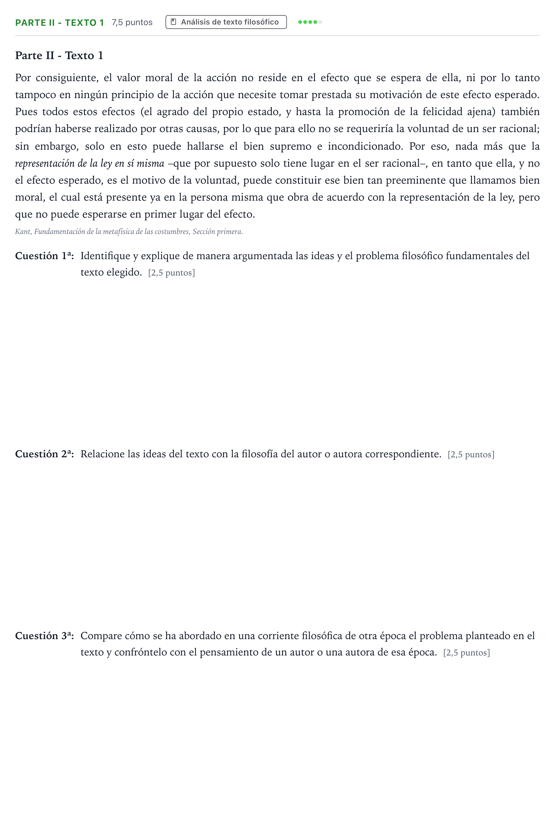 Enunciado: Ejercicio Parte II - Texto 1 · Historia de la Filosofía PAU Andalucía Ordinaria Suplente 1 2026