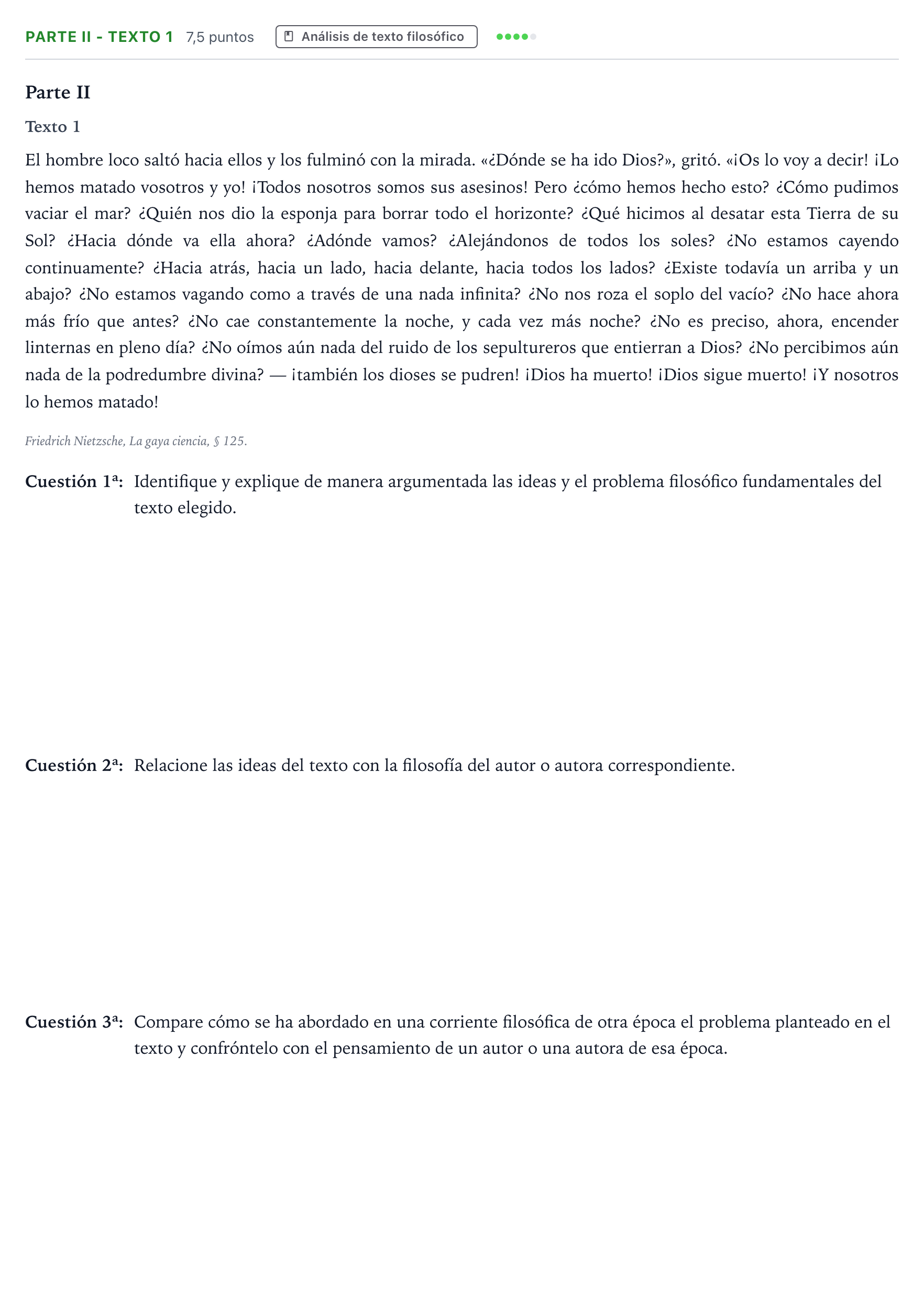 Enunciado: Ejercicio Parte II - Texto 1 · Historia de la Filosofía PAU Andalucía Ordinaria Titular 2026