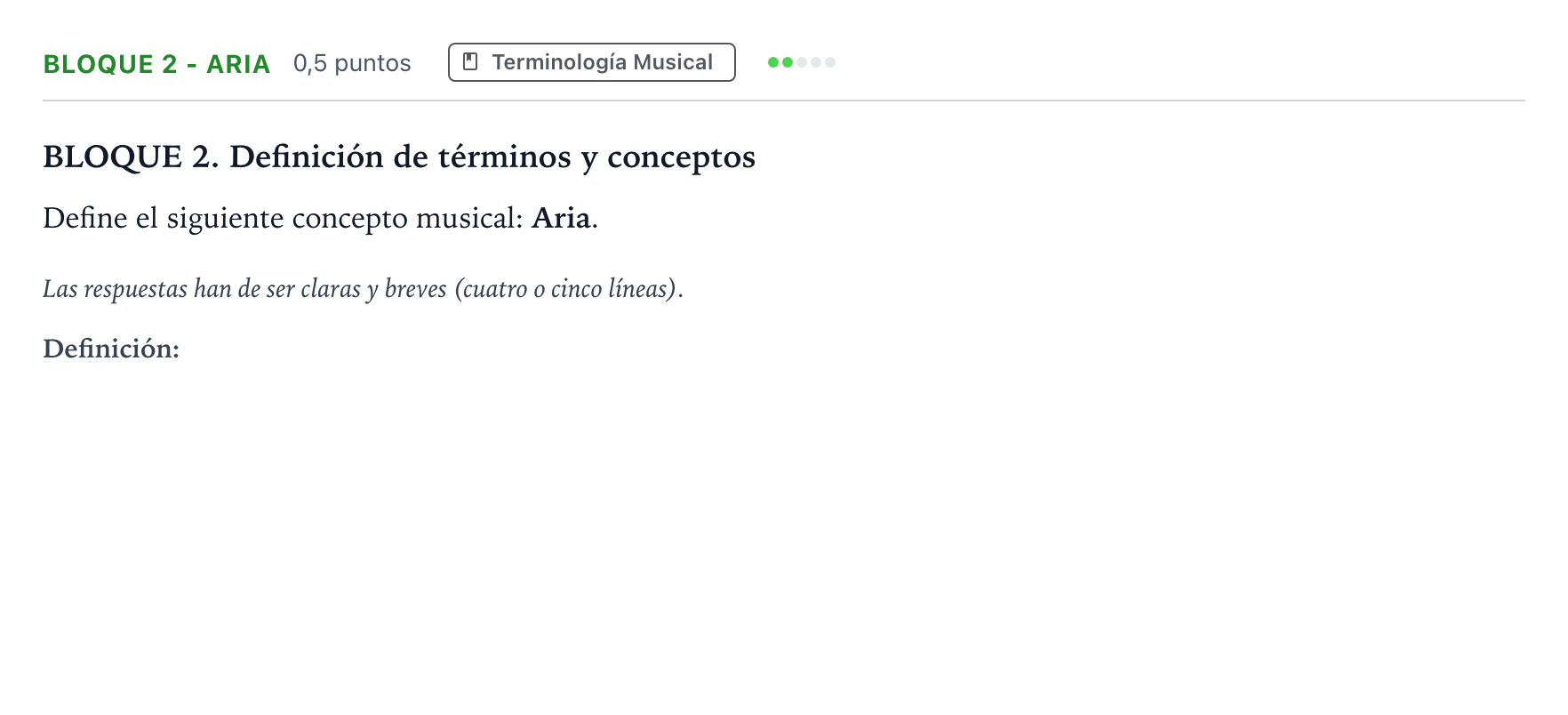 Enunciado: Bloque 2 - Aria · Historia de la Música y de la Danza PAU Andalucía Ordinaria Titular 2026