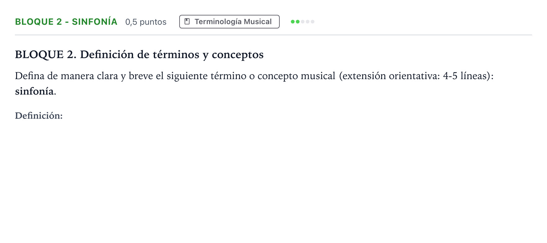 Enunciado: Bloque 2 - Sinfonía · Historia de la Música y de la Danza PAU Andalucía Ordinaria Titular 2026