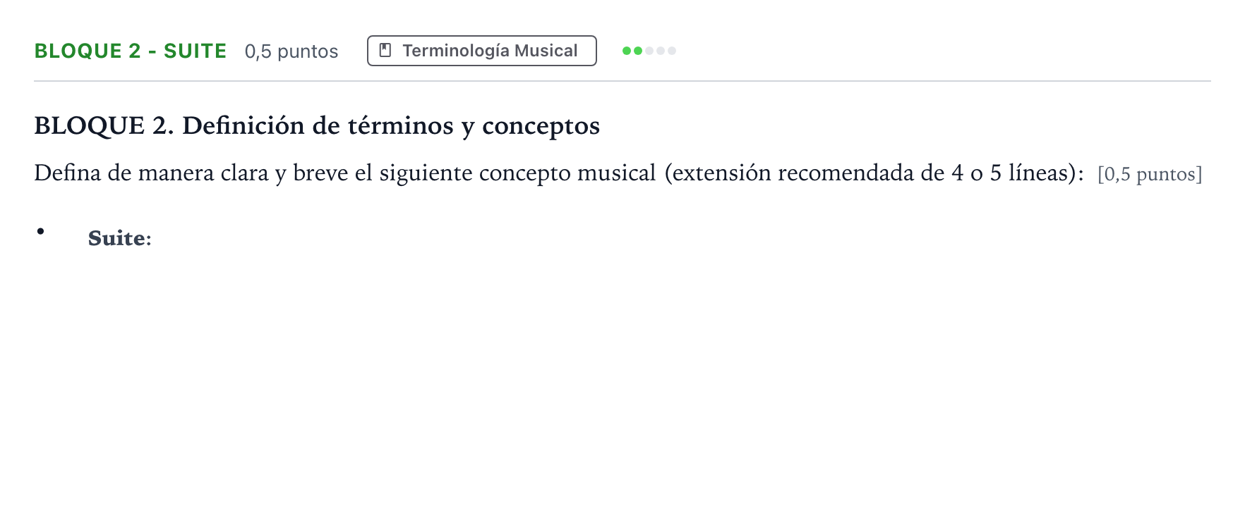 Enunciado: Bloque 2 - Suite · Historia de la Música y de la Danza PAU Andalucía Ordinaria Titular 2026