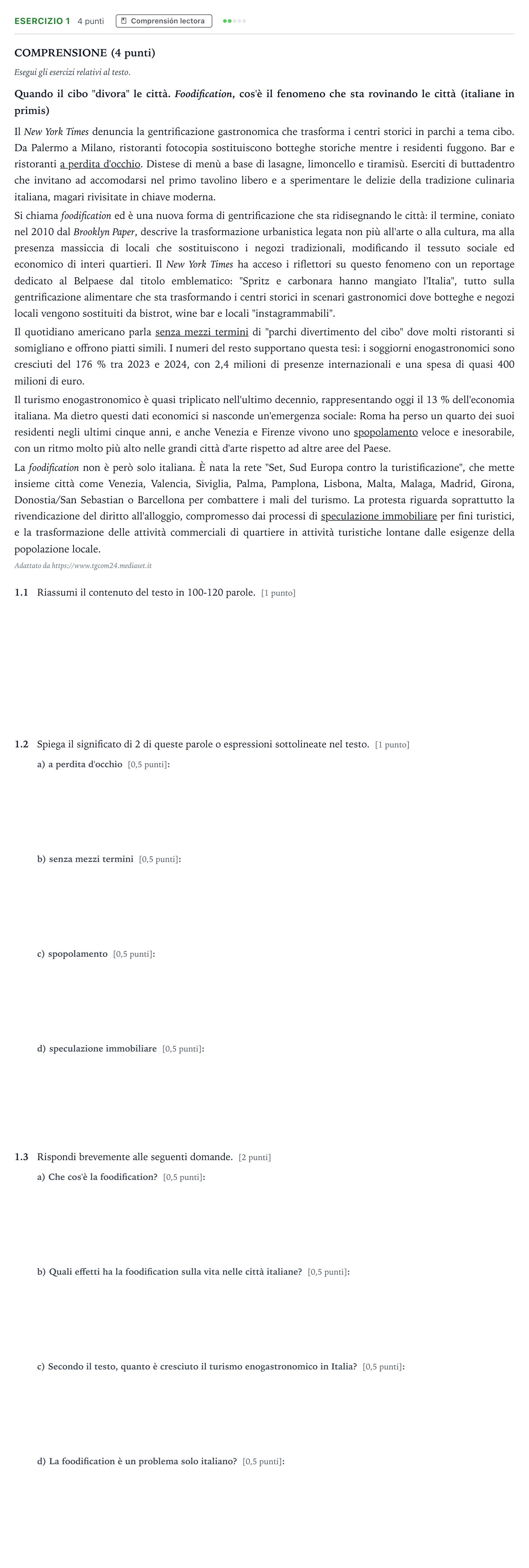Enunciado: Problema 1 · Italiano PAU Andalucía Ordinaria Titular (Acceso) 2026