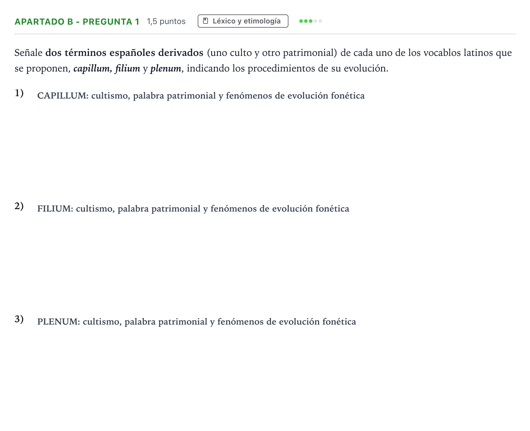Enunciado: Apartado B - Pregunta 1 · Latín II PAU Andalucía Ordinaria Suplente 2 2026