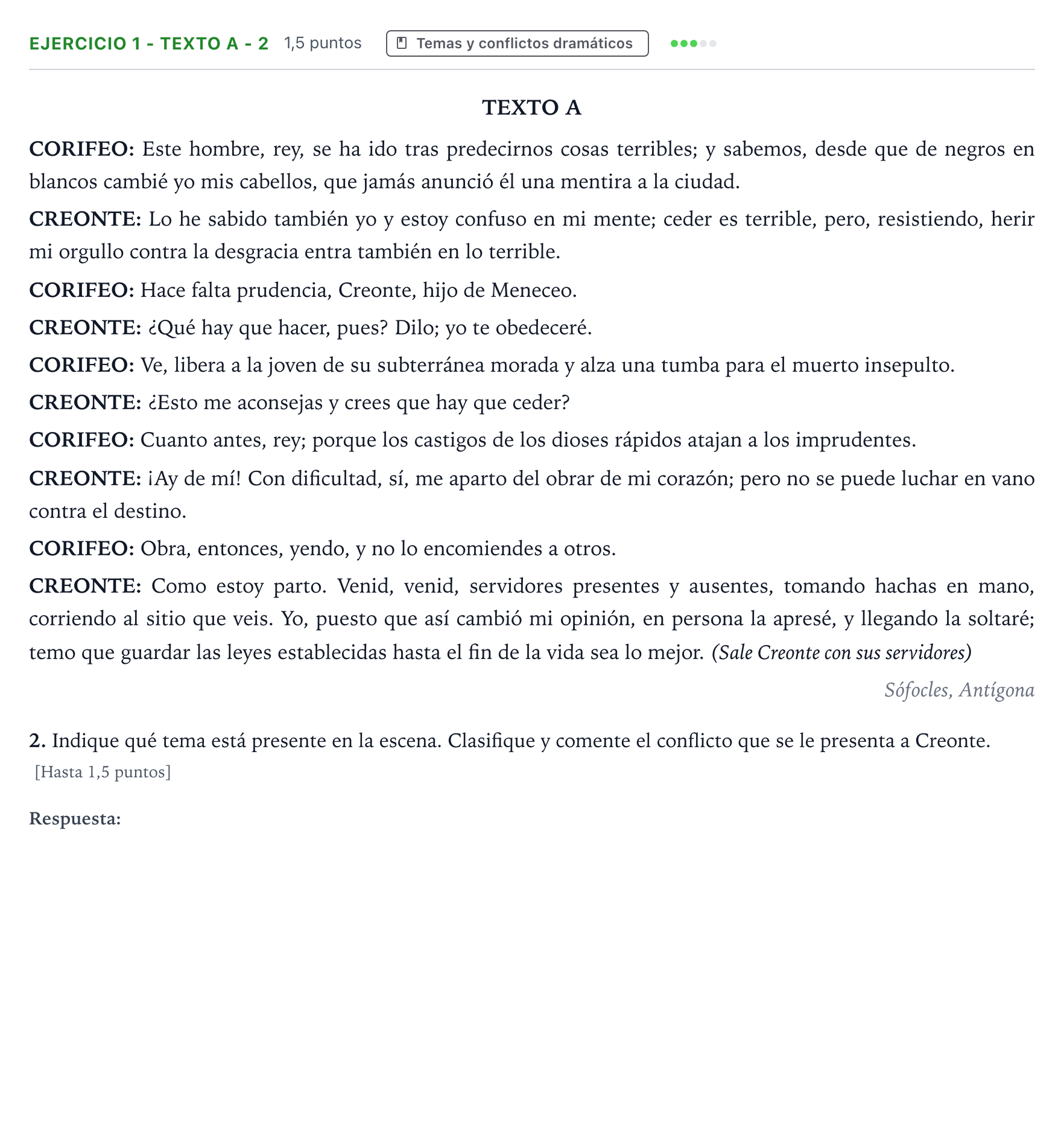Enunciado: Ejercicio 1 - Texto A - 2 · Literatura Dramática PAU Andalucía Ordinaria Suplente 1 2026
