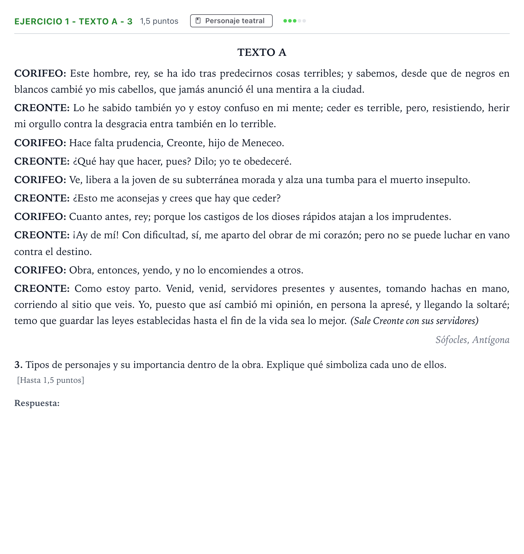 Enunciado: Ejercicio 1 - Texto A - 3 · Literatura Dramática PAU Andalucía Ordinaria Suplente 1 2026