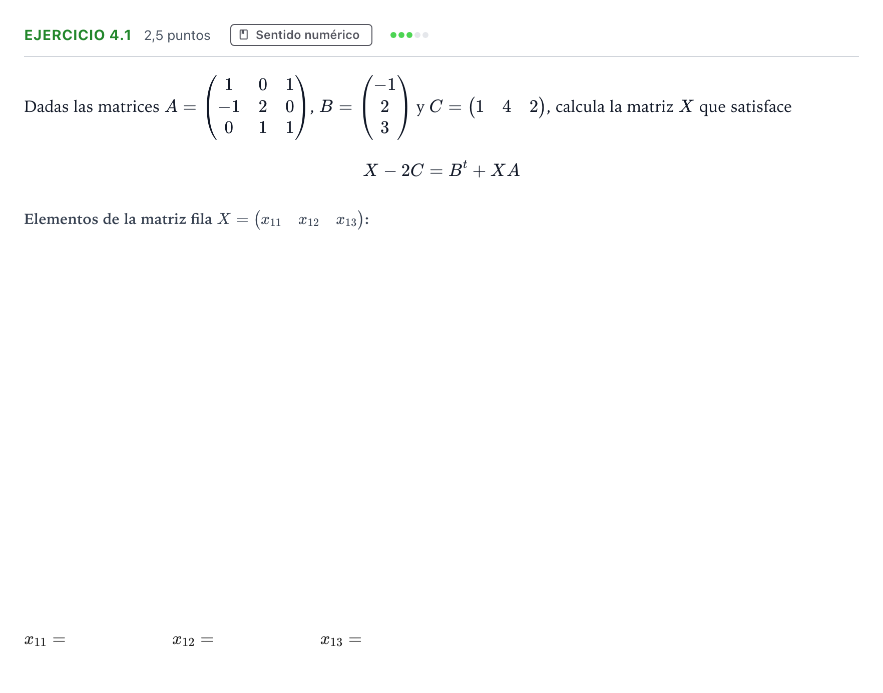 Enunciado: EJERCICIO 4.1 · Matemáticas II PAU Andalucía Ordinaria Suplente 1 2026