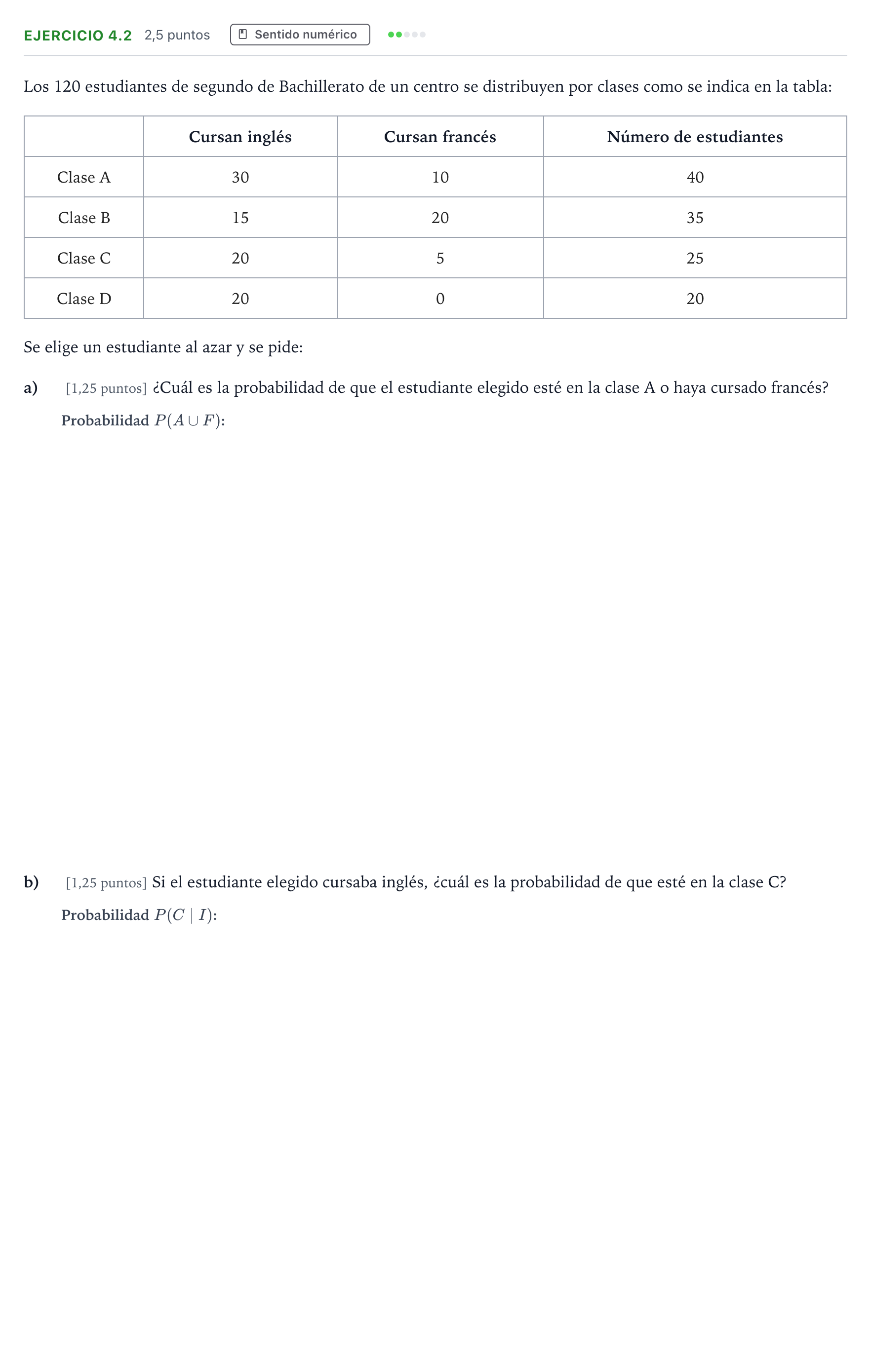Enunciado: EJERCICIO 4.2 · Matemáticas II PAU Andalucía Ordinaria Suplente 1 2026