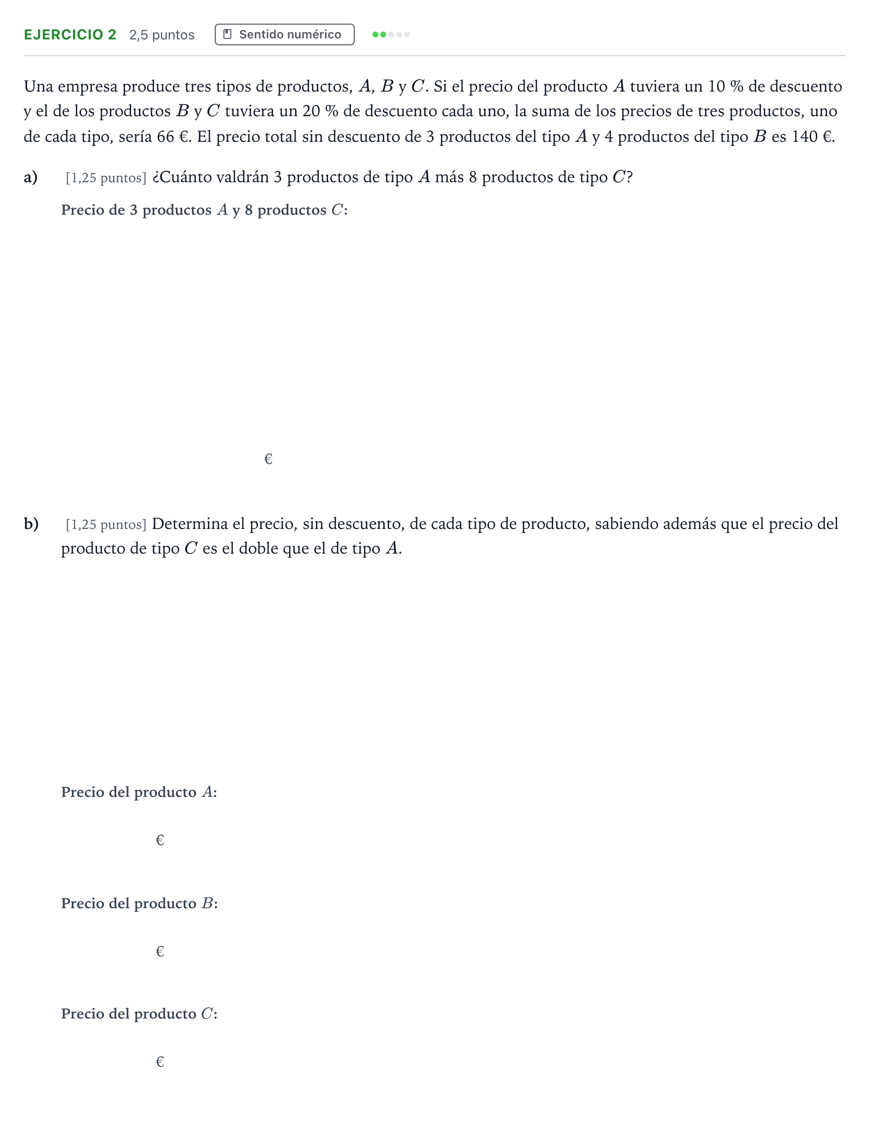 Enunciado: Ejercicio 2 · Matemáticas II PAU Andalucía Ordinaria Suplente 2 2026