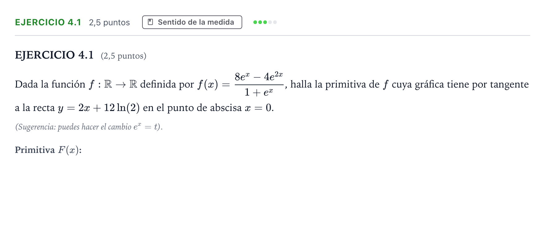 Enunciado: Ejercicio 4.1 · Matemáticas II PAU Andalucía Ordinaria Titular 2026