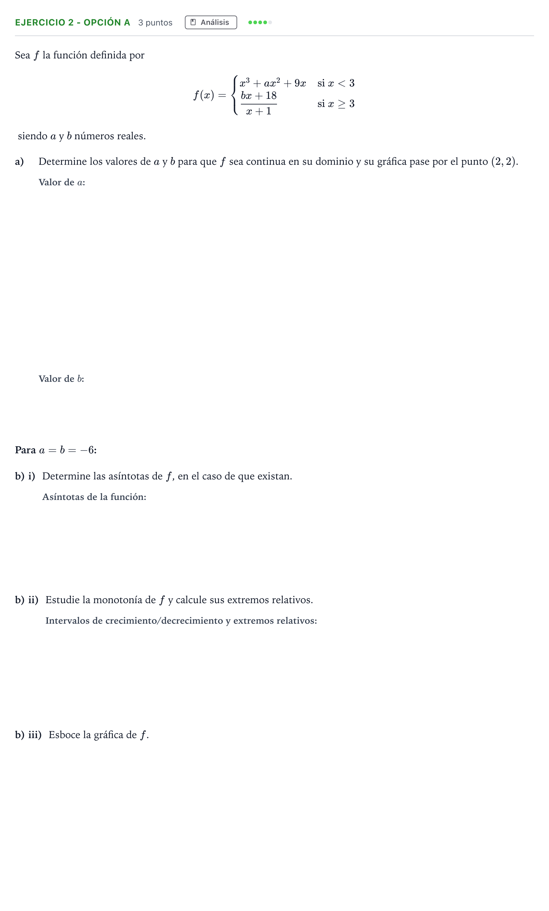 Enunciado: Ejercicio 2 - Opción A · Matemáticas aplicadas a las Ciencias Sociales II PAU Andalucía Ordinaria Suplente 1 2026
