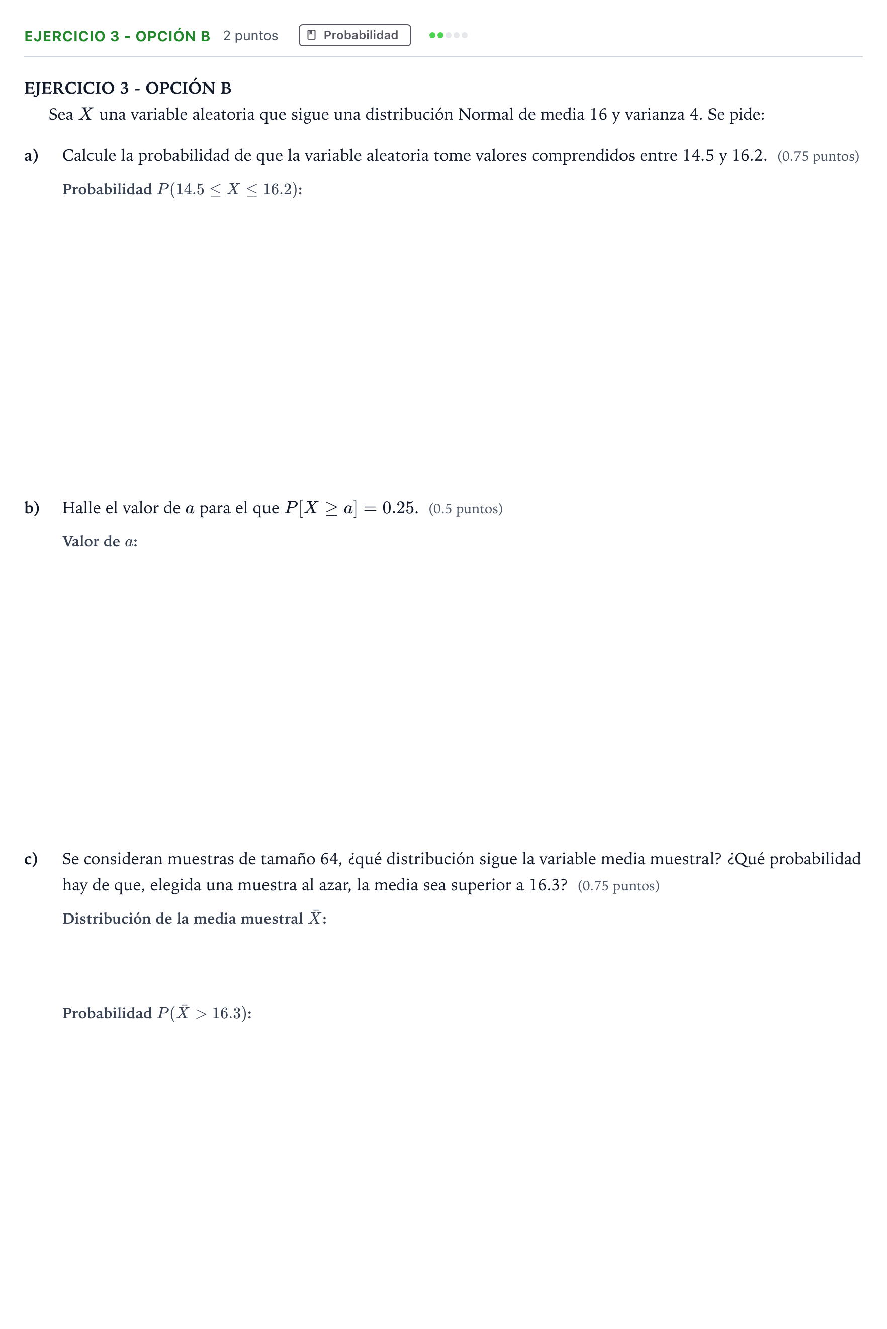 Enunciado: Ejercicio 3 - Opción B · Matemáticas aplicadas a las Ciencias Sociales II PAU Andalucía Ordinaria Suplente 2 2026
