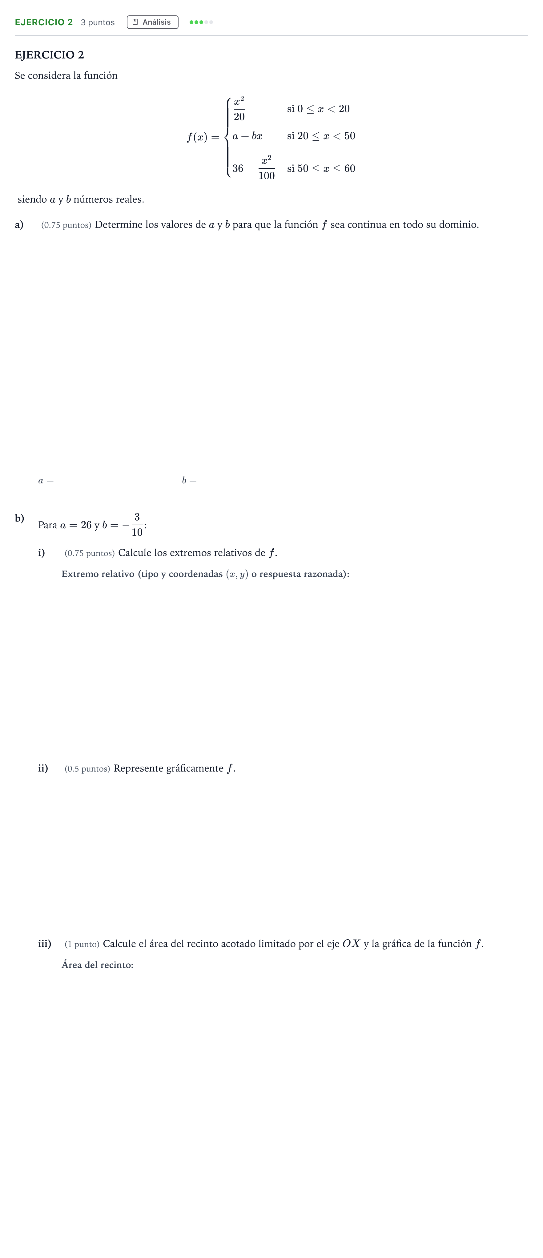 Enunciado: Ejercicio 2 · Matemáticas aplicadas a las Ciencias Sociales II PAU Andalucía Ordinaria Titular 2026
