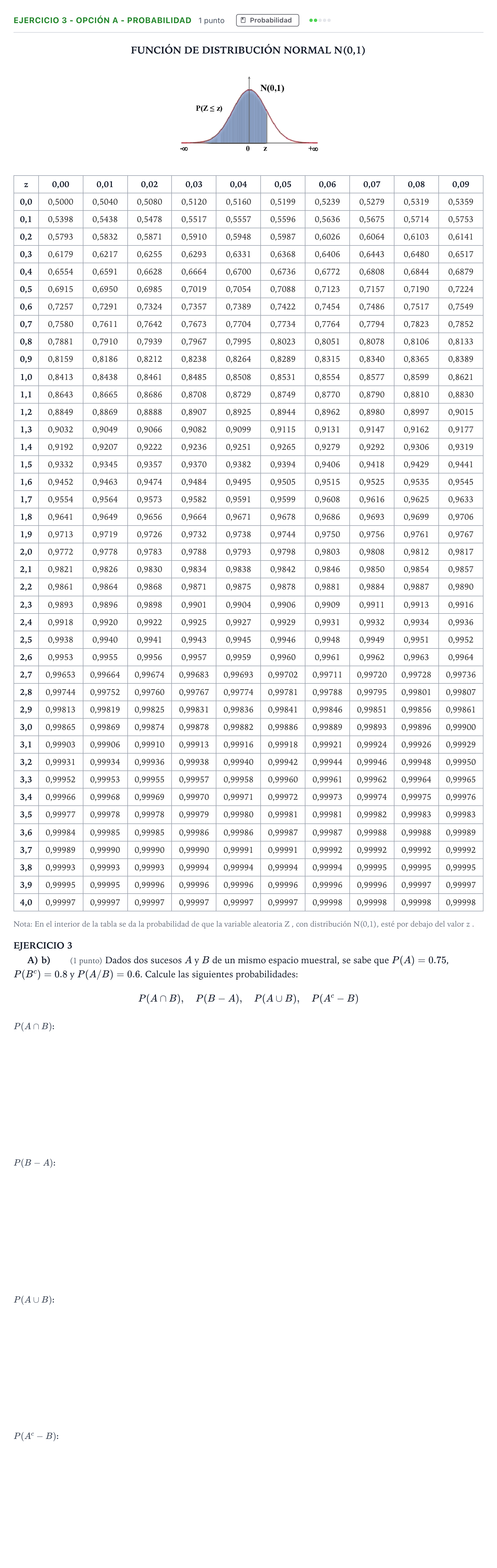 Enunciado: Ejercicio 3 - Opción A - Probabilidad · Matemáticas aplicadas a las Ciencias Sociales II PAU Andalucía Ordinaria Titular 2026