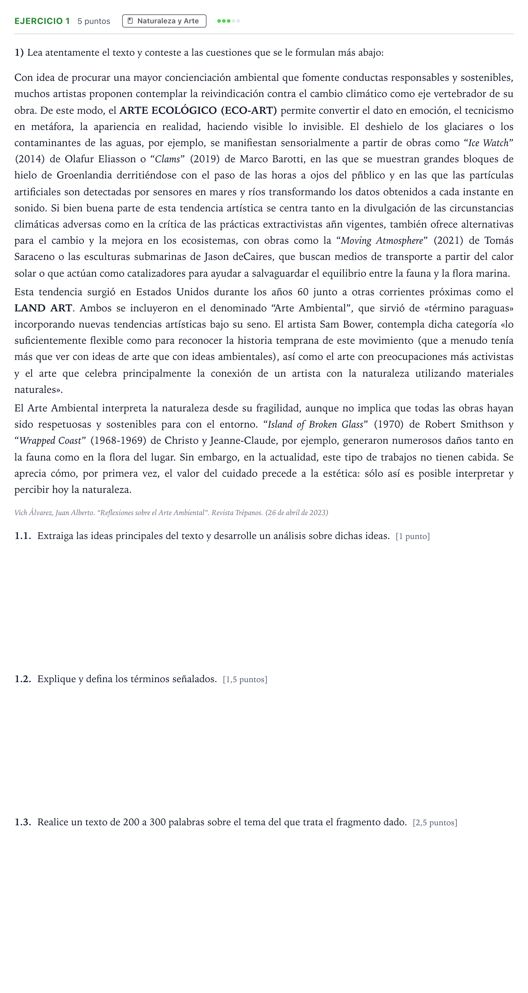 Enunciado: Problema 1 · Movimientos Culturales y Artísticos PAU Andalucía Ordinaria Suplente 1 2026