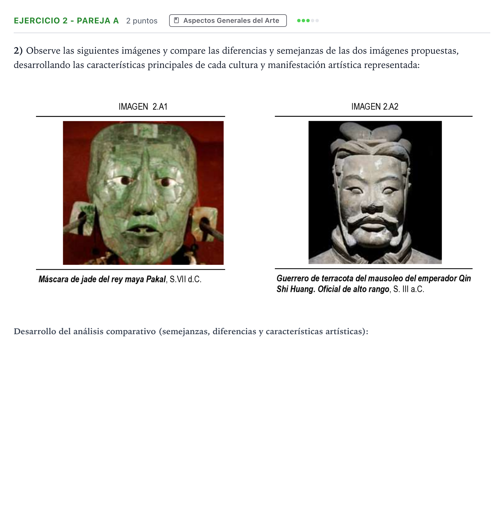 Enunciado: Ejercicio 2 - Pareja A · Movimientos Culturales y Artísticos PAU Andalucía Ordinaria Suplente 1 2026