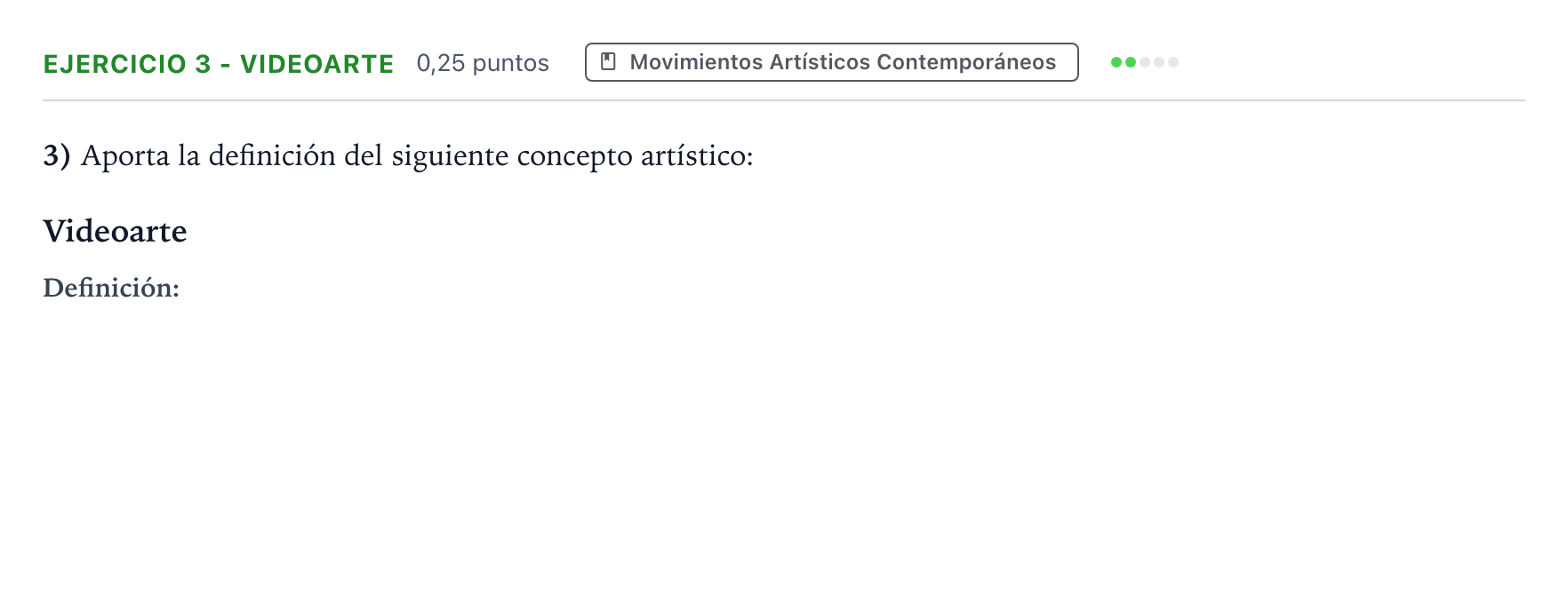 Enunciado: Ejercicio 3 - Videoarte · Movimientos Culturales y Artísticos PAU Andalucía Ordinaria Suplente 1 2026