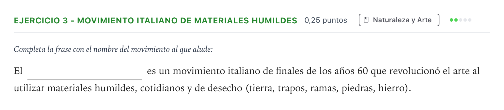 Enunciado: Ejercicio 3 - Movimiento italiano de materiales humildes · Movimientos Culturales y Artísticos PAU Andalucía Ordinaria Suplente 1 2026