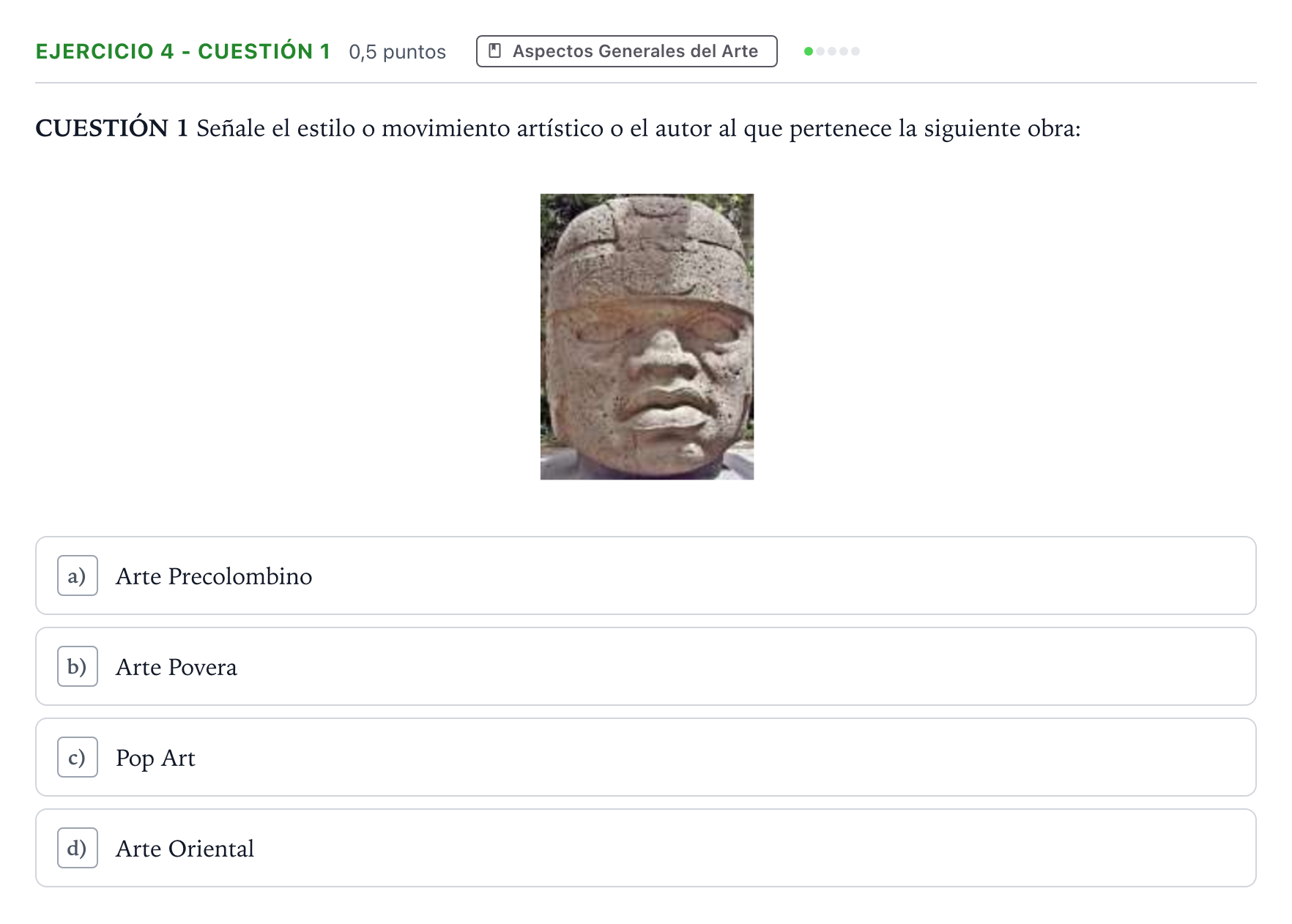 Enunciado: Ejercicio 4 - Cuestión 1 · Movimientos Culturales y Artísticos PAU Andalucía Ordinaria Suplente 1 2026