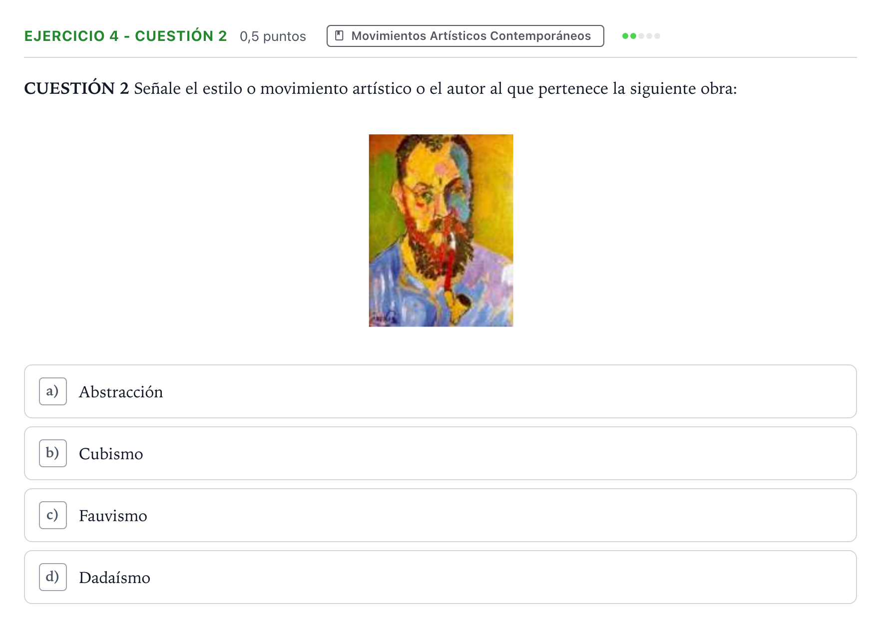 Enunciado: Ejercicio 4 - Cuestión 2 · Movimientos Culturales y Artísticos PAU Andalucía Ordinaria Suplente 1 2026