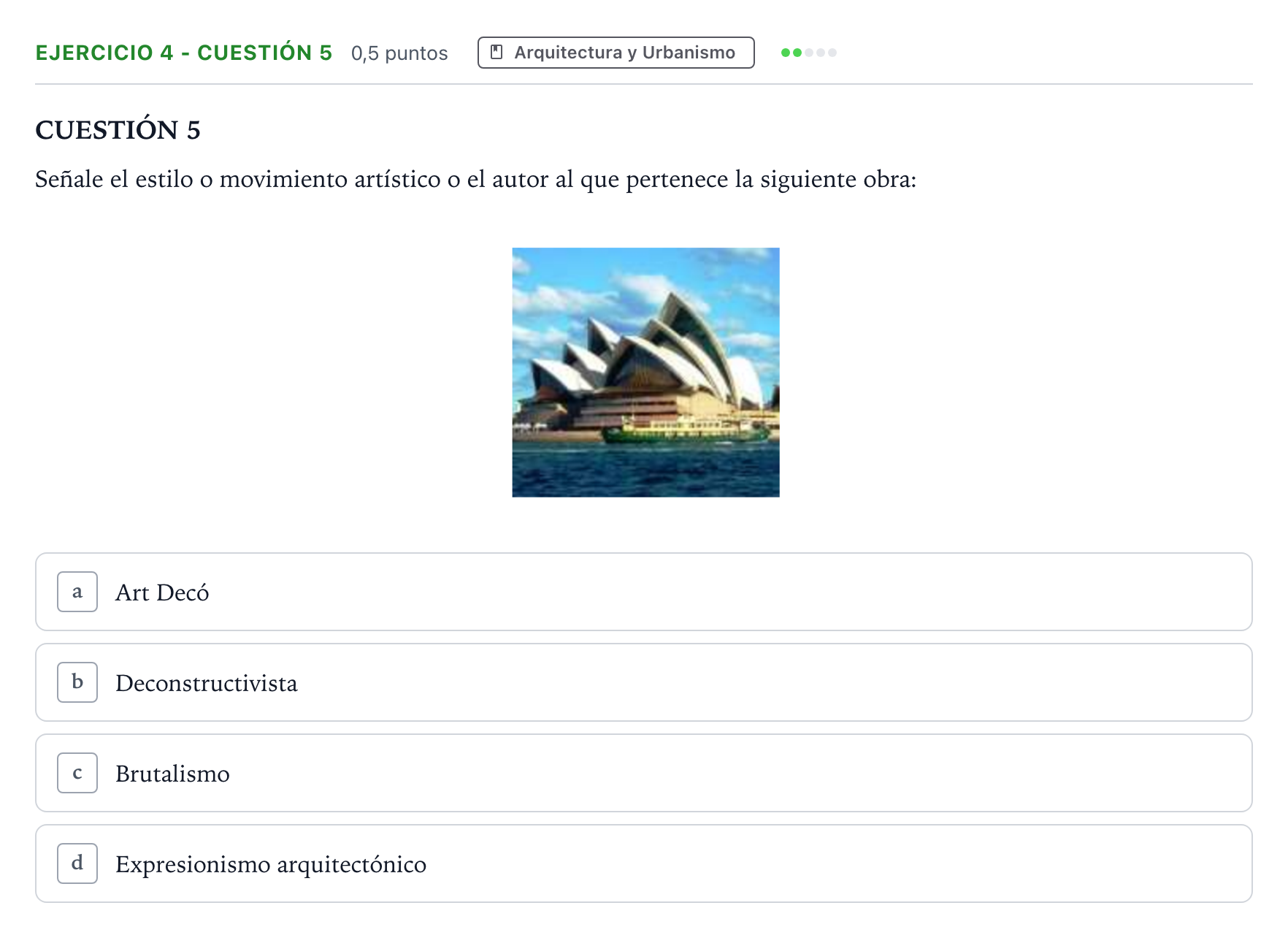 Enunciado: Ejercicio 4 - Cuestión 5 · Movimientos Culturales y Artísticos PAU Andalucía Ordinaria Suplente 1 2026