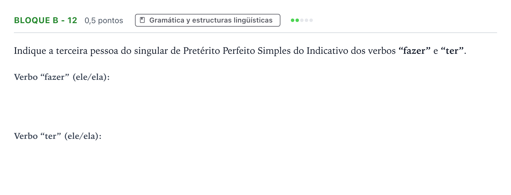 Enunciado: Bloque B - 12 · Portugués PAU Andalucía Ordinaria Titular (Acceso) 2026